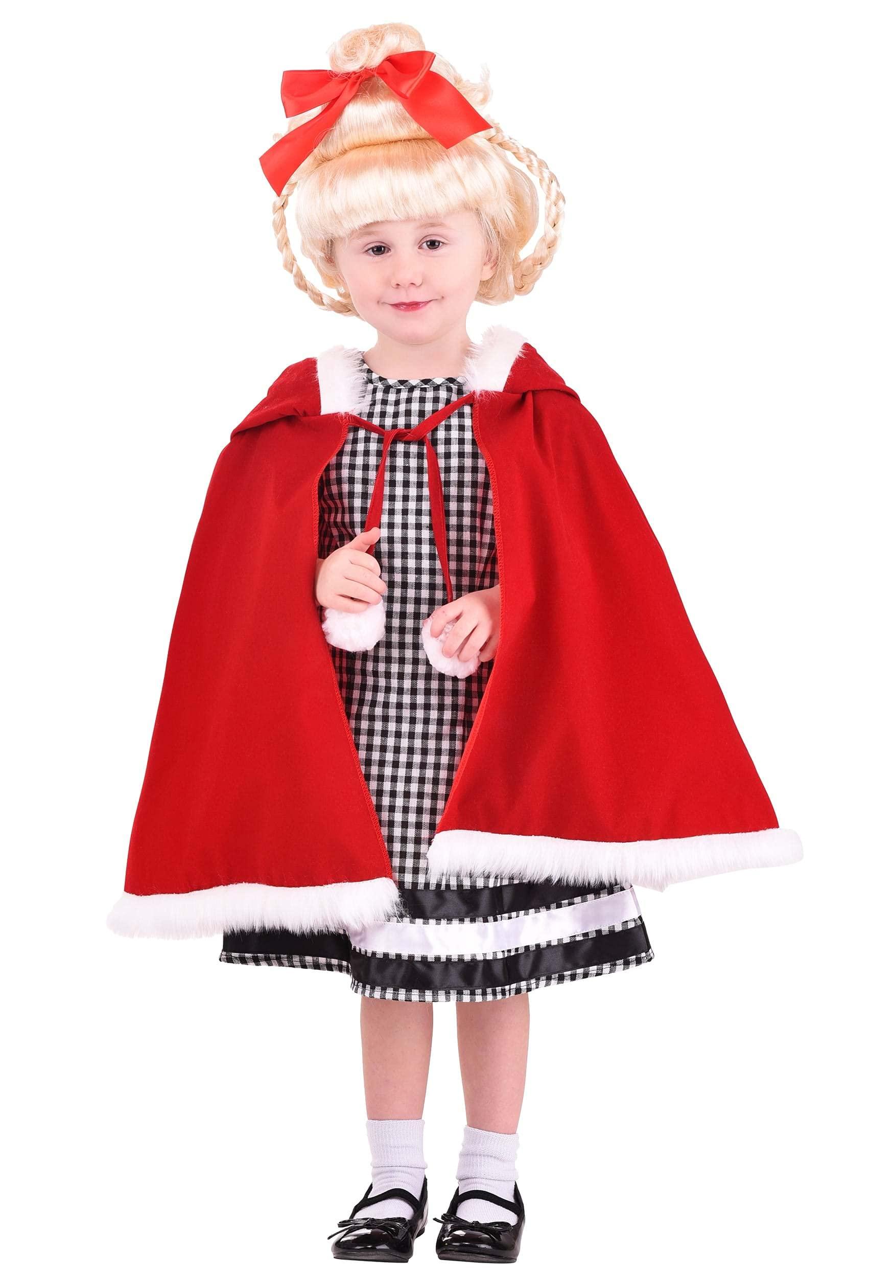 FUN Costumes Fun Costumes Dr. Seuss The Grinch Cindy Lou Who Costume for Toddlers, Girl\'s Pink Christmas Dress for Character Cosplay Dress up 4T Bundle
