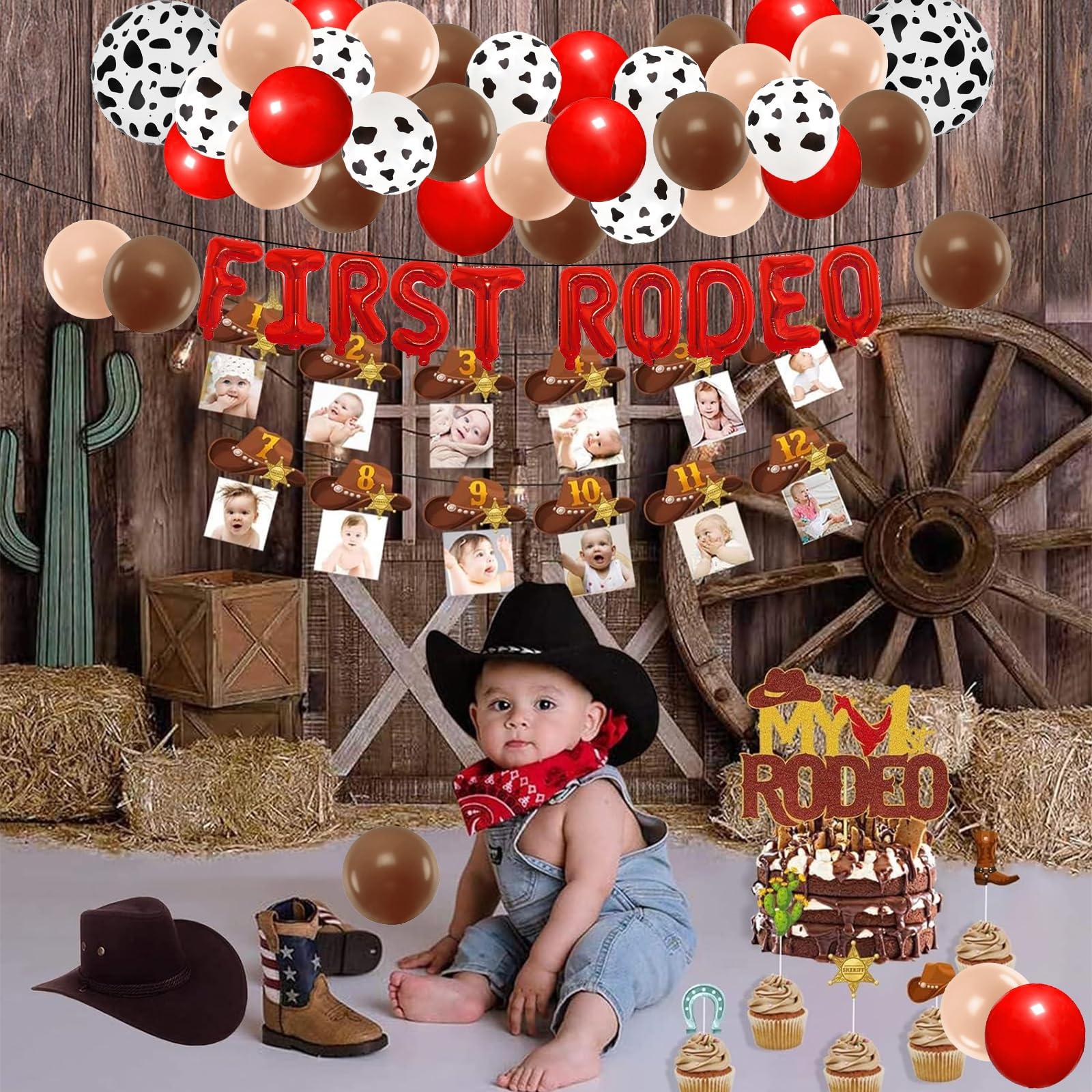 boodecor First Rodeo Balloon Garland Arch Kit,Western Cowboy My 1st Rodeo Party Decorations,CowBoy Themed Party Baby Shower Farm Birthday Party Decorations