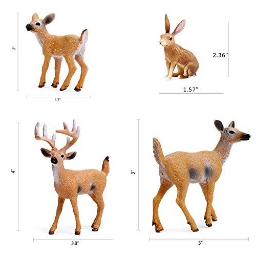 UANDME 10pcs Forest Animals Figures, Woodland Creatures Figurines, Miniature Toys Cake Toppers