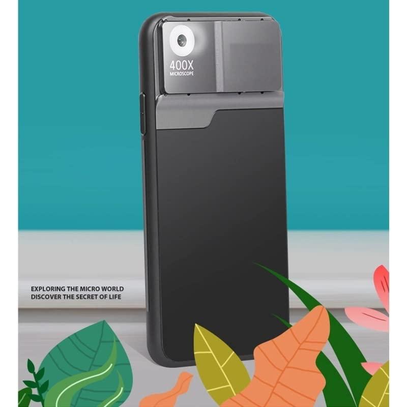 QINXIUBH Lab Microscope Slides Pocket Phone Microscope, with LED Light Microscope Parts (Magnification : B)