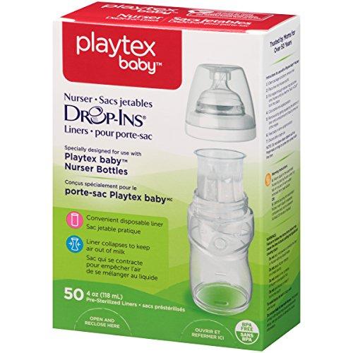 Playtex Playtex Baby Nurser Bottles Drop-Ins Recyclable Disposable Liners, Pre-Sterilized, 4 Oz, 50 Count