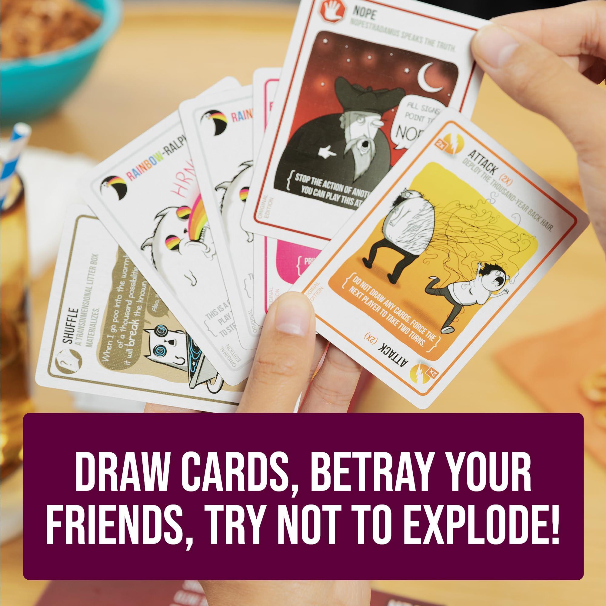 Exploding Kittens LLC Exploding Kittens Party Pack - 2-10 Players - Ages 7+ - 15 Minutes to Play - Party-Sized High-Stakes Card Game, Ideal for Party, Family Game Night, Fun for Kids and Adults