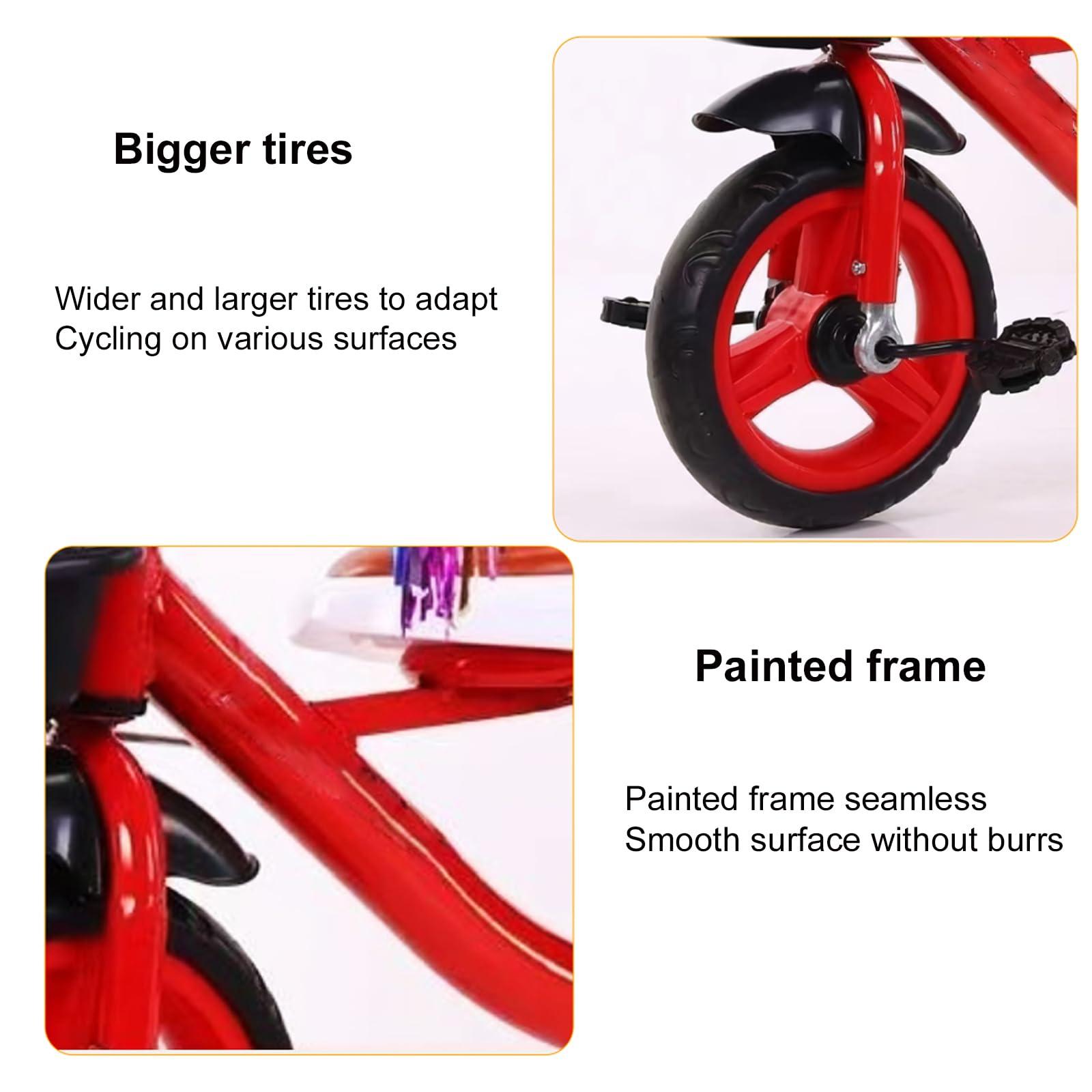 JIYIAN JIYIAN Red, High Carbon Steel Two-Person Children's Tricycles/Soft and Comfortable Pedal Tricycle Can Take People/Baby Balance Bike Bicycles
