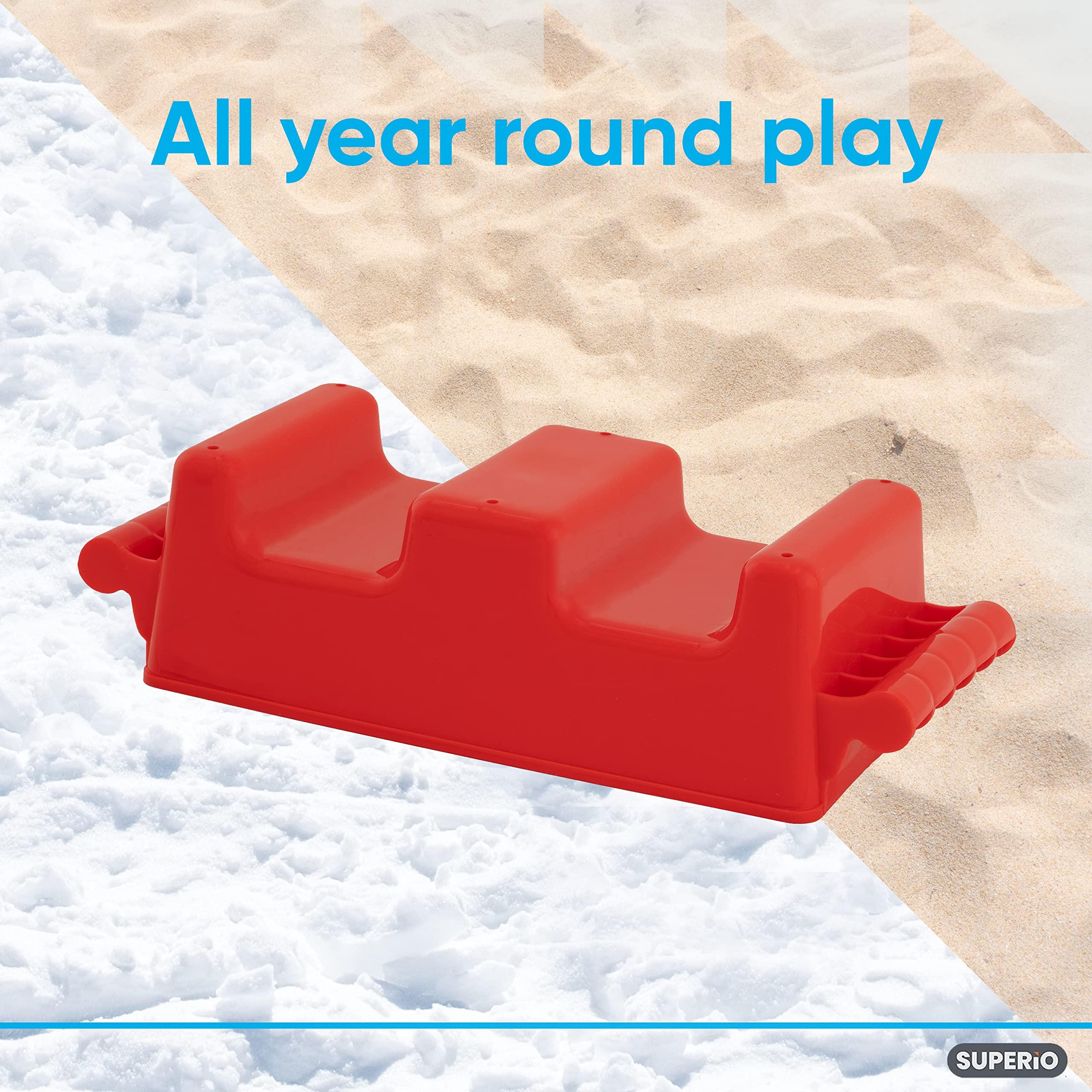 Superio Superio Sand Castle Building Kit for Adults and Kids (Crenellated Brick, 3 Pack) Snow Brick Maker, Igloo Fort Block Form, Outdoor Winter Snow Toys