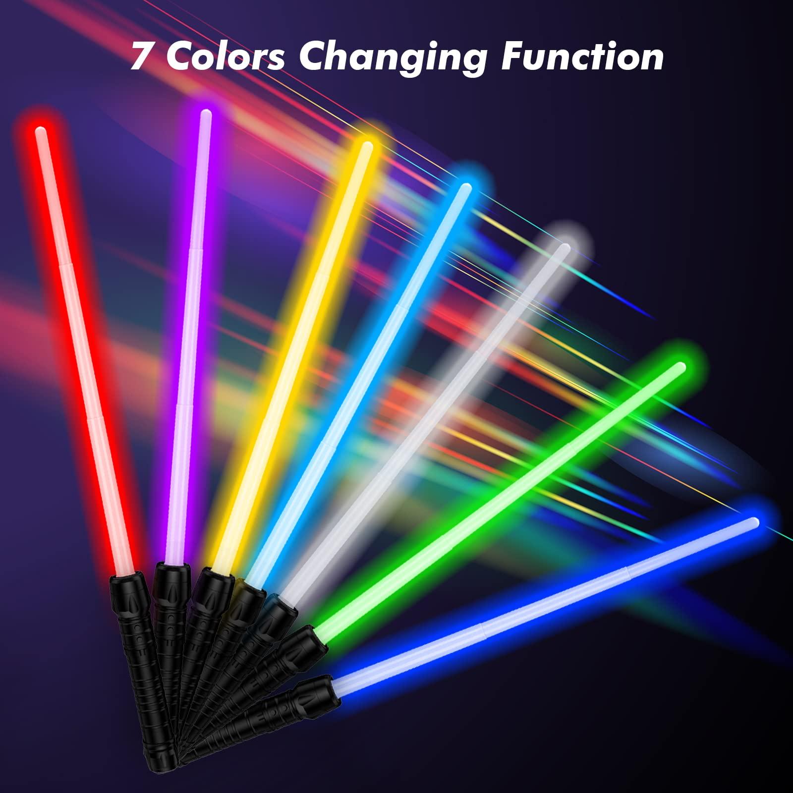 Kenpora Kenpora Light Sabers for Kids, Light Up Saber for Birthday Halloween Party, Telescopic Extendable Light Sword with Motion Sensitive FX Sound for Boys Girls