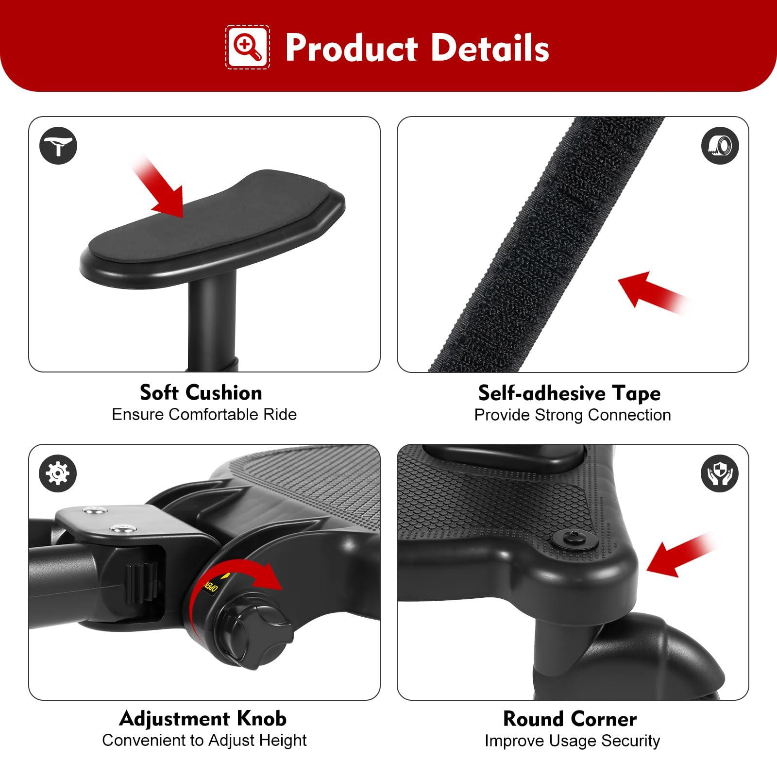fagauhds Universal Stroller Board with Wheels,2 in 1 Sit and Stand Stroller Board, Stroller Standing Board, Stroller Attachment for Toddler to Ride, Holds Children Up to 55lbs