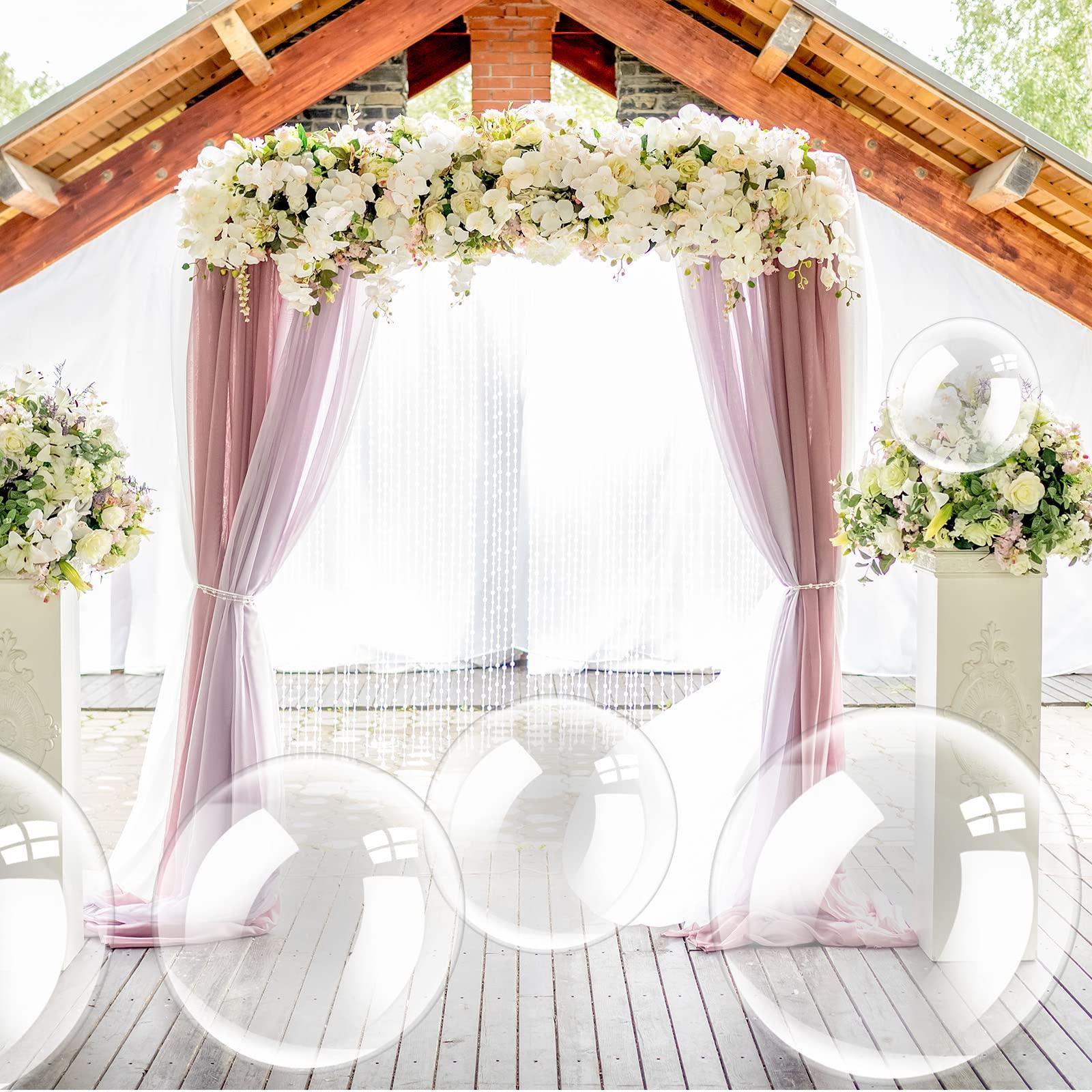 Chivao 100 Pcs Clear Bobo Balloons Large Transparent Stuffing Balloons Pre Stretched Latex Balloons for Christmas Wedding Birthday Party Decorations (24 Inches)