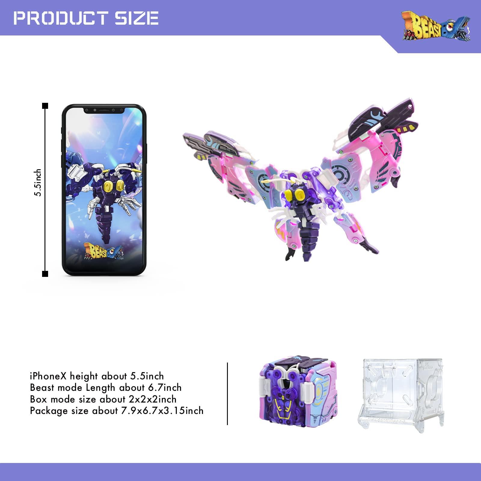 52TOYS 52TOYS BEASTBOX BB-56 Bullet Deformation Toys Action Figure, Converting Toys in Mecha and Cube, Perfect Birthday Party Gift for Teens and Adults, Designed by Butterfly