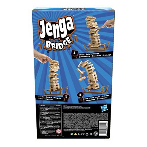 Jenga Hasbro Gaming Jenga Bridge Wooden Block Stacking Tumbling Tower Game for Kids Ages 8 & Up, 1 or More Players