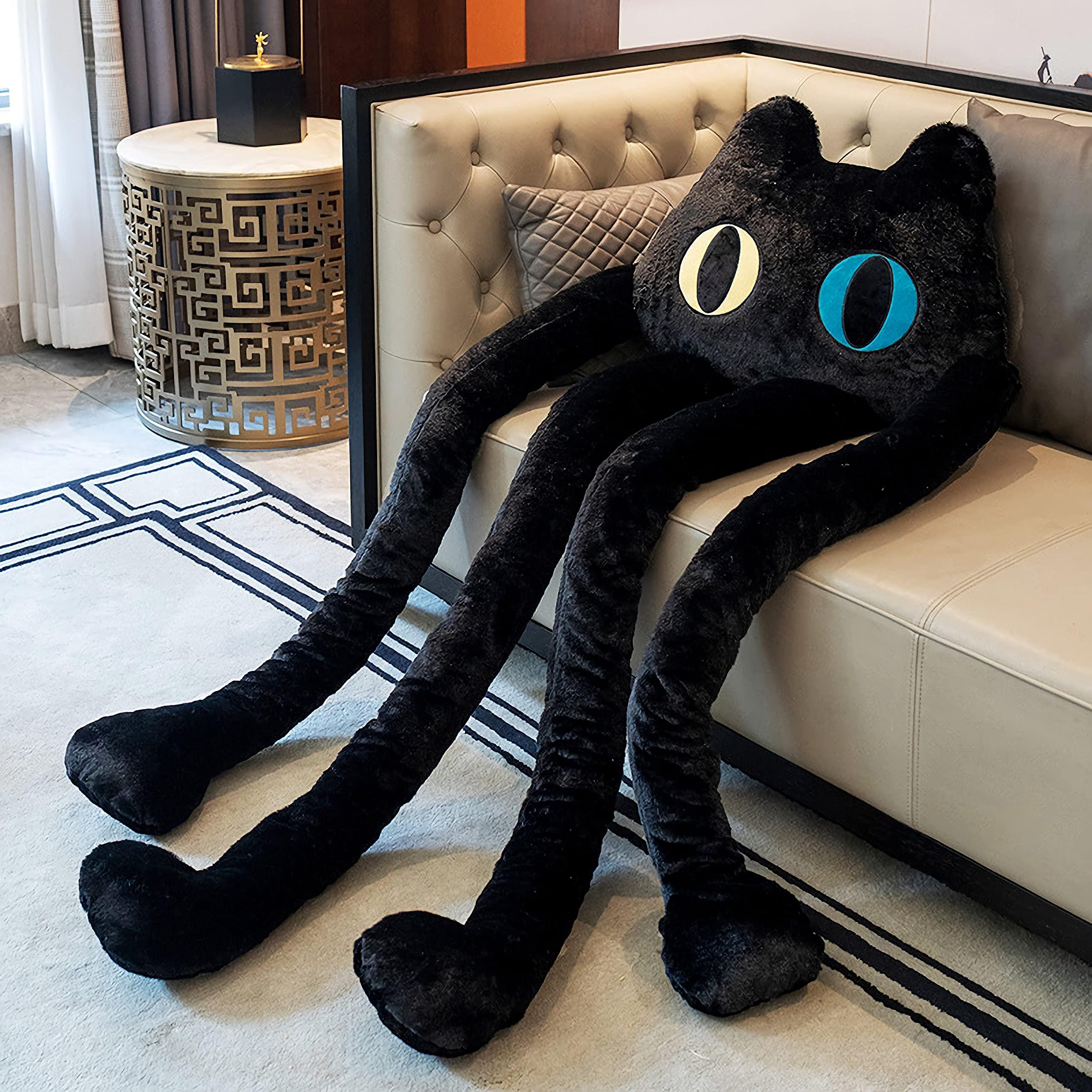 vitegaw vitegaw Long Cat Plush Pillow, 39\" Cute Black Cat Stuffed Animals Kawaii Soft Plushies,Big Plush Toys Gift for Girlfriend Kids