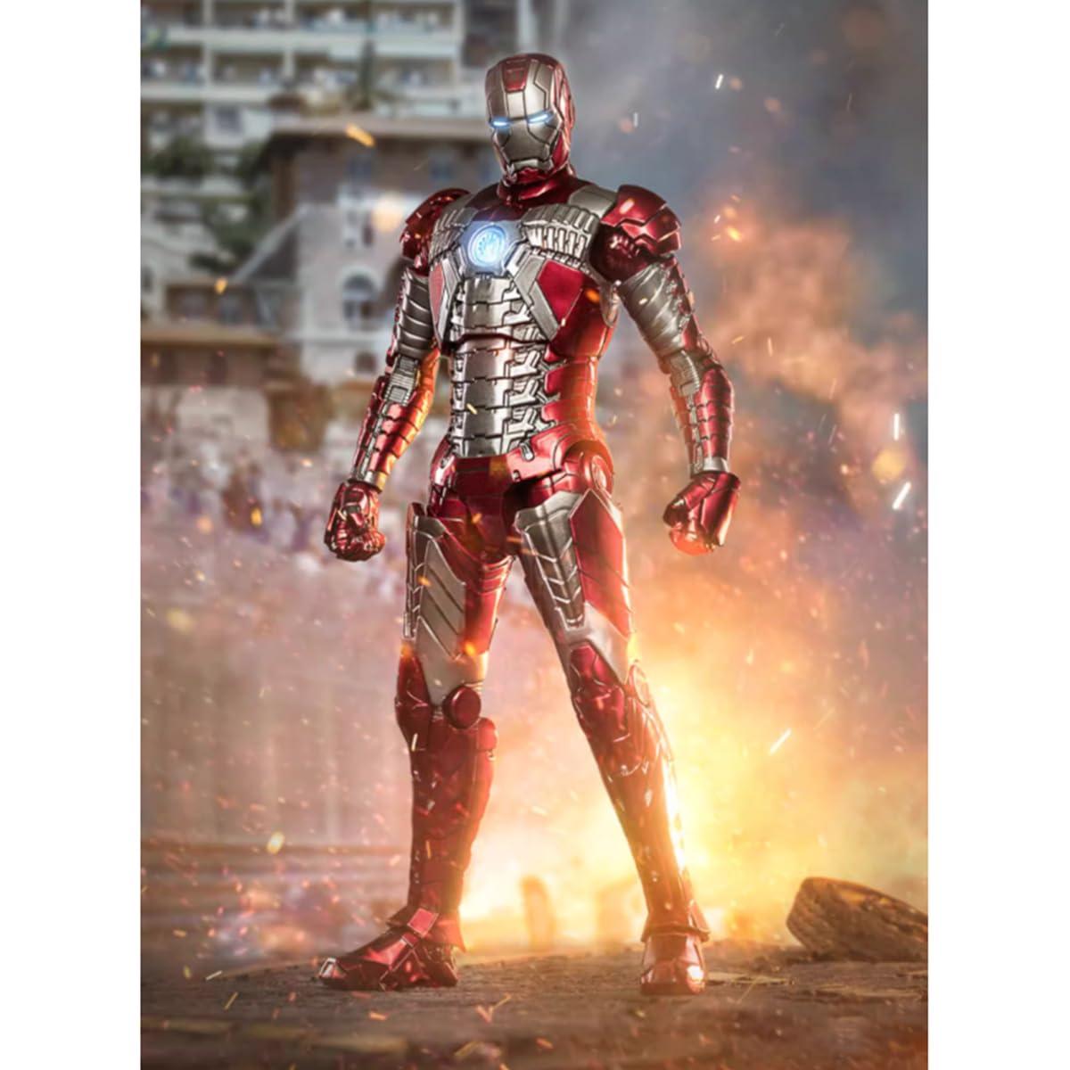 HiPlay HiPlay ZD Toys Anniversary Series Collectible Figure Full Set: Iron Man MK5, Illuminated Edition, Height 18cm Miniature Action Figurine FGBMK5