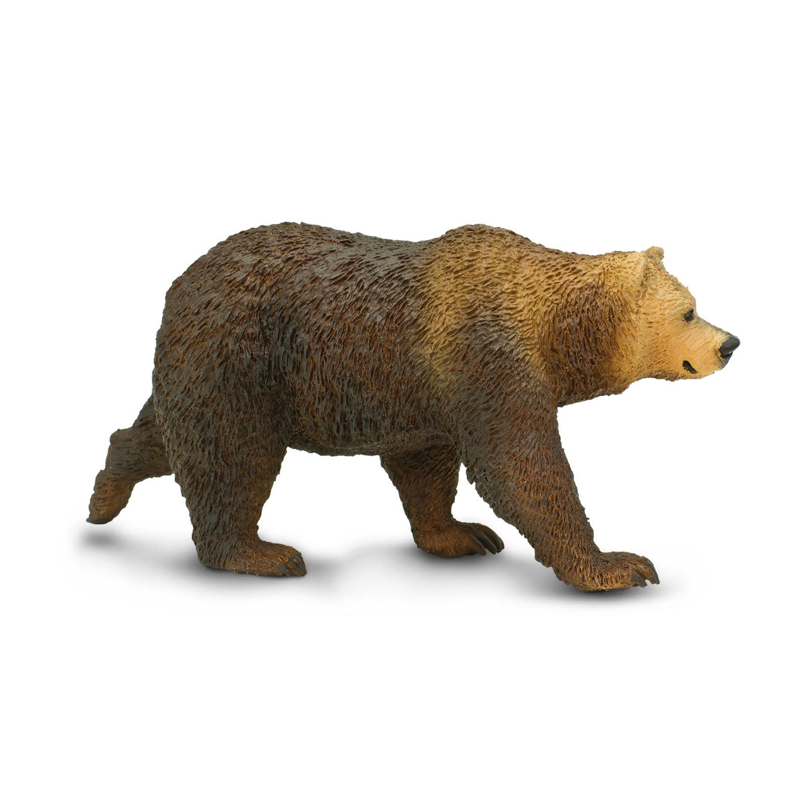 Safari Ltd. Safari Ltd. Grizzly Bear Figurine - Detailed 4.7\" Plastic Model Figure - Fun Educational Play Toy for Boys, Girls & Kids Ages 3+
