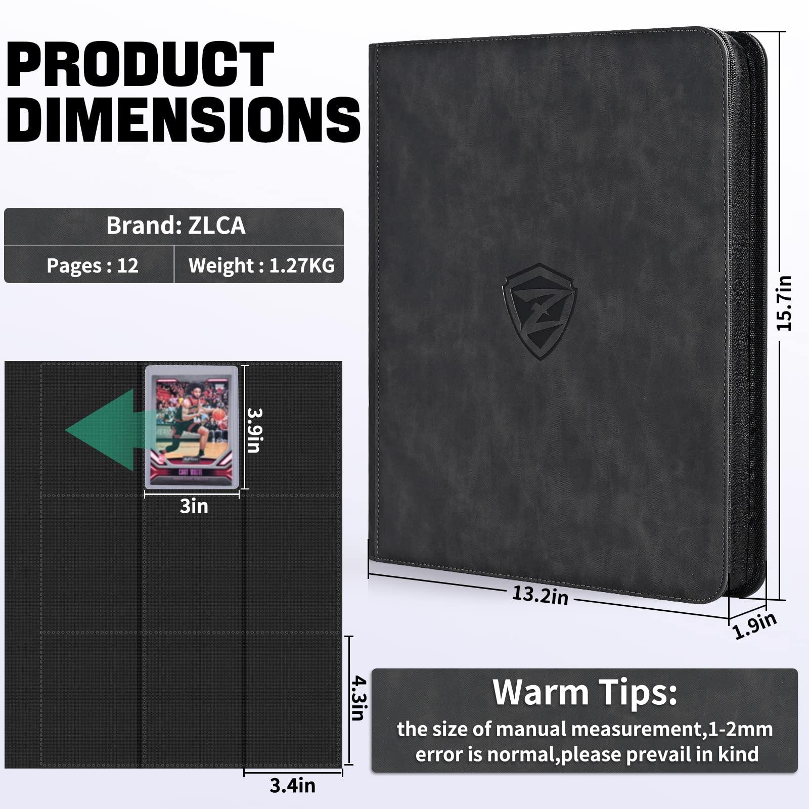 ZLCA ZLCA Toploader Card Binder, 9-Pocket Trading Card Album Holder fits for 3 x 4\'\' Top Loader, Double-sided Card Display Storage Carrying Case, Plastic Pages for Holding PTCG MTG Sports Cards (Black)