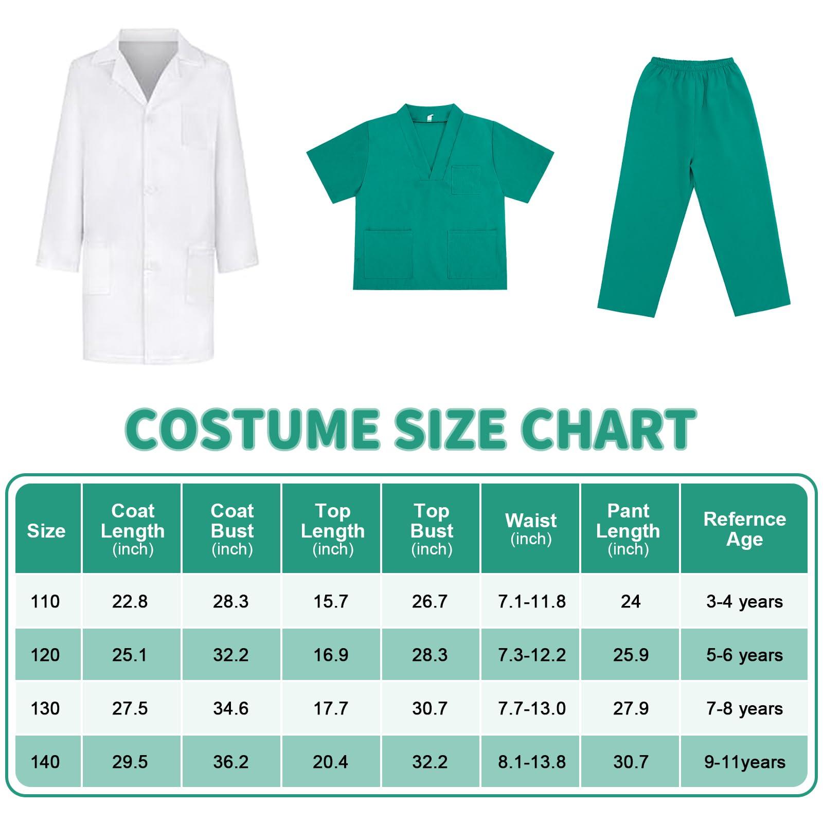 Miltrs Miltrs Doctor Costume For Kids With Real Stethoscope Kids Scrubs Halloween Costumes For Girls Boys Doctor Dress Up