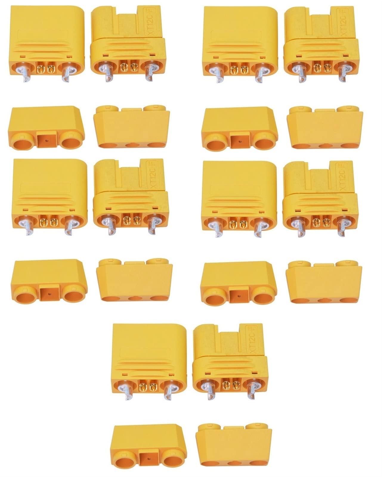 DKNTZO XT120 (2+2) 60A Large Current Lipo Battery Connector Male Female Sheathed Plug with Signal Pin for RC UAV FPV Drone (Color : 5 Pairs)