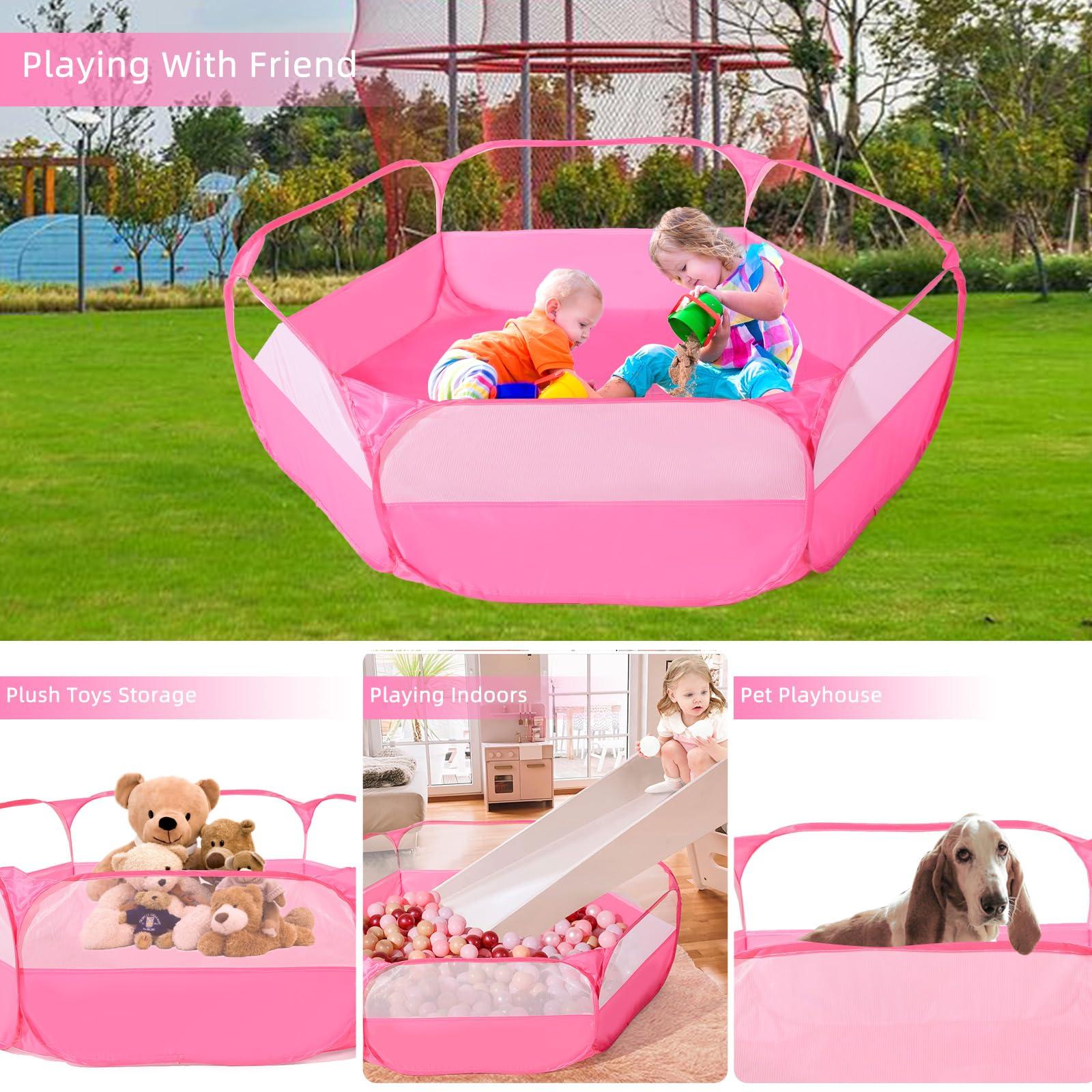 TRENDPLAY Ball Pit with Balls Included for Toddlers, Collapsible Ball Pits Play Tent, Crawl Playpen Ball Pool Playhouse with Storage Bag, for Boys Girls Dogs Cats Birthday Christmas Summer Play