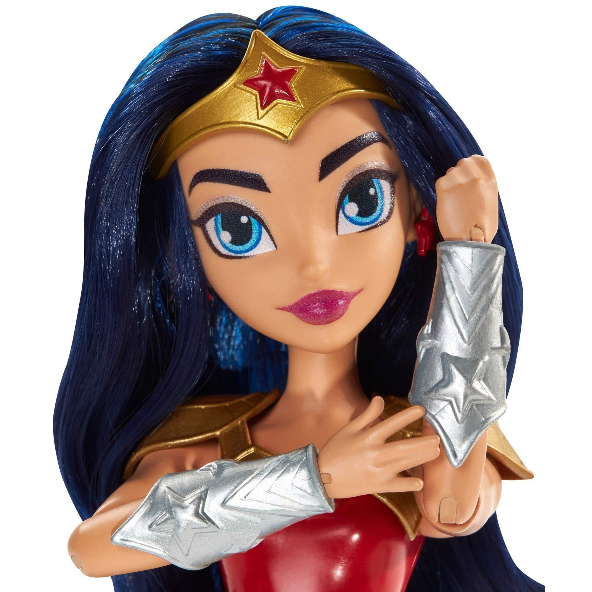 Mattel DC SUPER HERO GIRLS, Wonder Woman Teen to Super Hero Life Action Doll (approx.11-in) with Outfits and 9 Removable Accessories, Fully Articulated for Action-Packed Play, Great Gift for 6 8 Year Olds