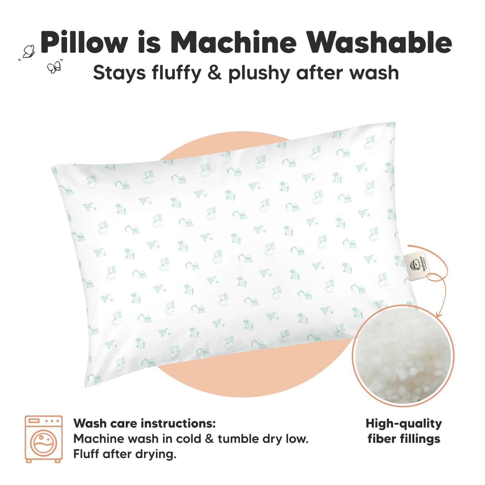 KeaBabies KeaBabies 2-Pack Toddler Pillow - Soft Organic Cotton Toddler Pillows for Sleeping - 13X18 Small Pillow for Kids - Kids Pillows for Sleeping - Kids Pillow for Travel, School, Nap, Age 2 to 5