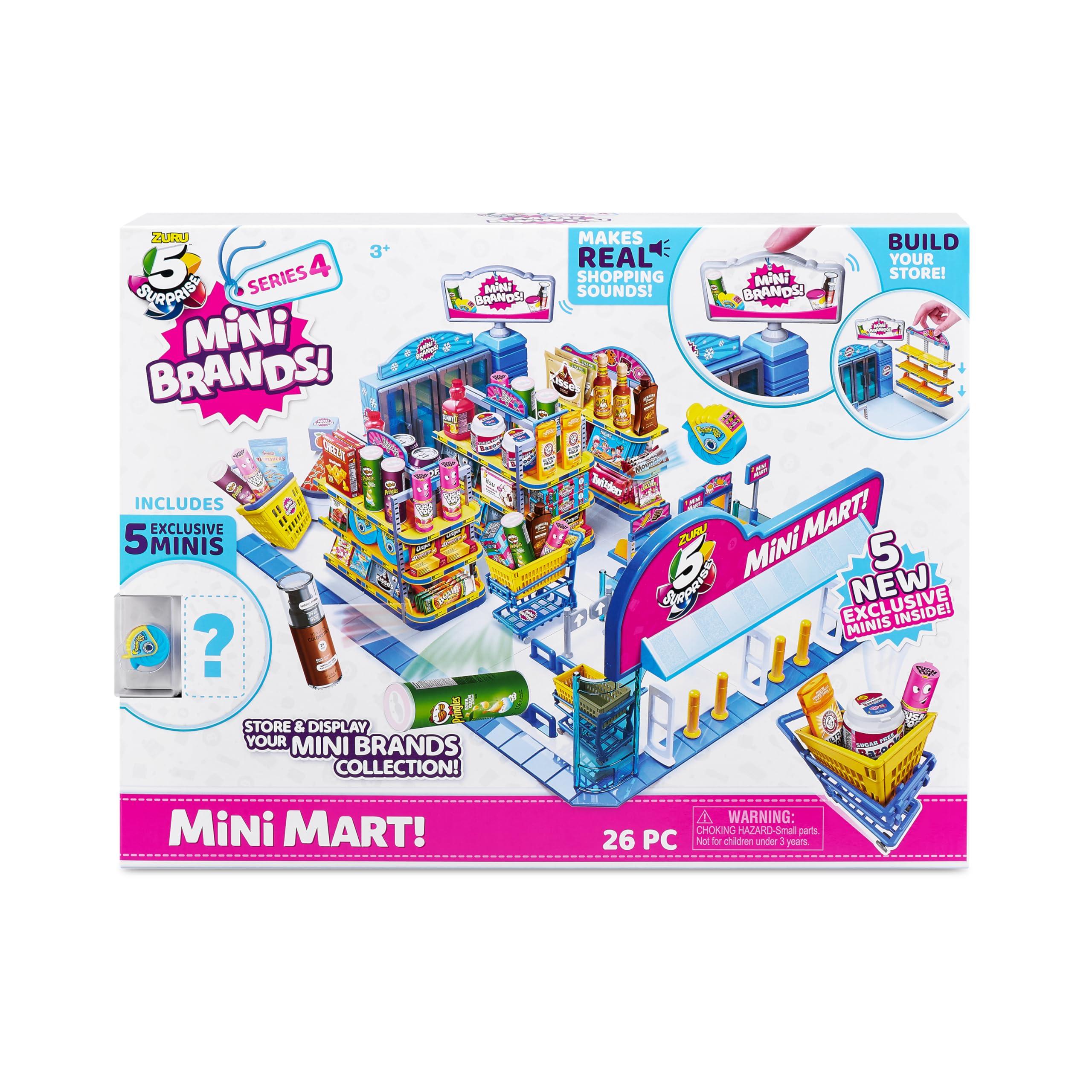 5 Surprise 5 Surprise Mini Brands - Mini Mart Playset by ZURU (Series 4) Exclusive and Mystery Collectibles