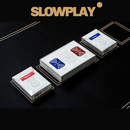 SLOWPLAY SLOWPLAY 100% Plastic Playing Cards, 2-Deck Poker Card Set, Jumbo Index, Poker Size, Superior Flexibility and Durability, Waterproof & Washable, Professional Playing Cards for Texas Hold’em Poker