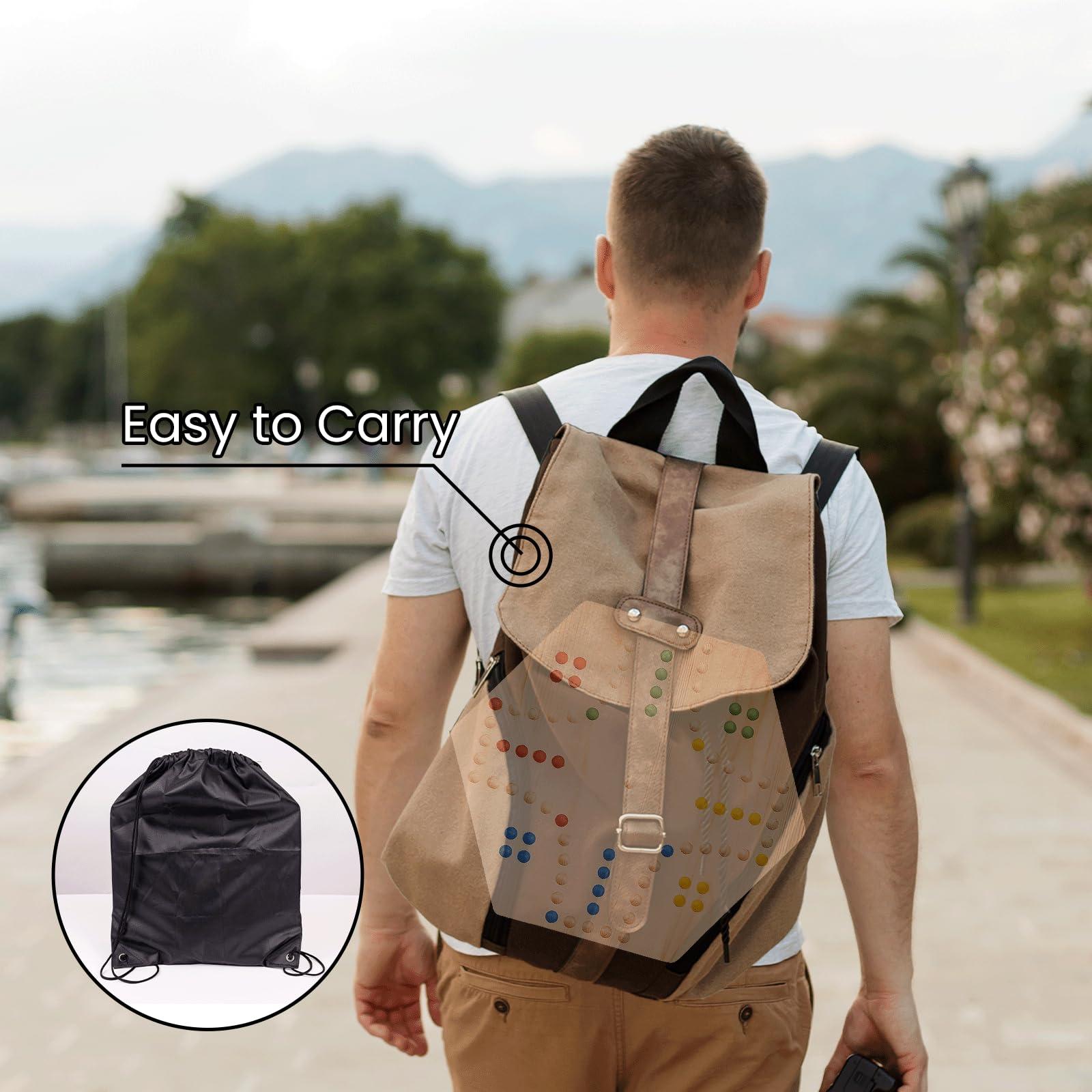 WodGod Marble Board Game,Aggravation Board Game,Set:1 Board+30 Marbles+7 Dice+1 Storage Bag+1 Shoulder Bag,6 Colors,Fast Track Wahoo Board Game,2 in 1 Board for 4-6 Players,Portable,Perfect for Family Party