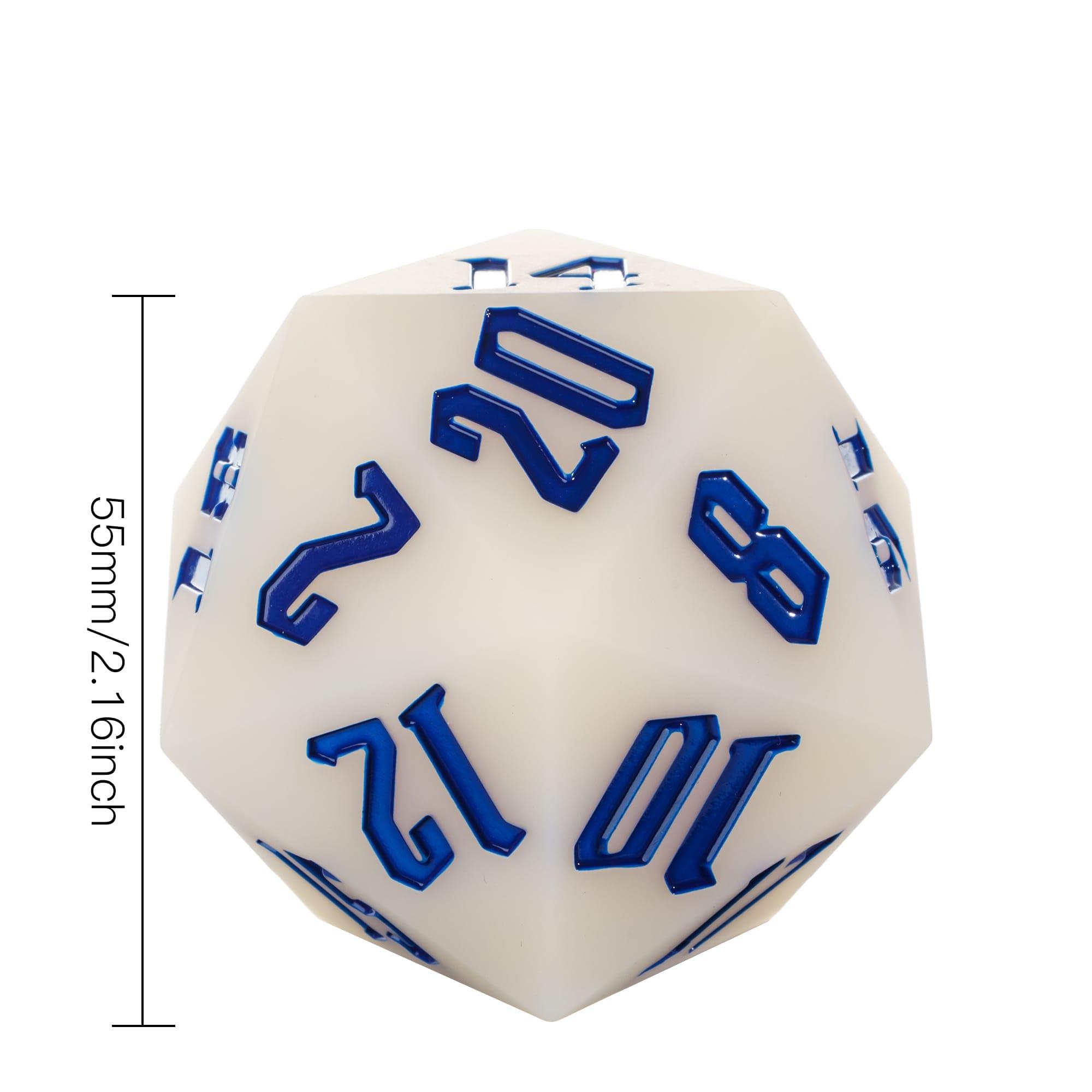 IUSTIDIE IUSTIDIE Silicone 55mm D20, Light Changing Colors Large D20 Single 20 Sided DND Dice, D20 Giant Polyhedral Dice with Dice Gift Box for Dungeons and Dragons Table Games(Red Yellow/Blue)