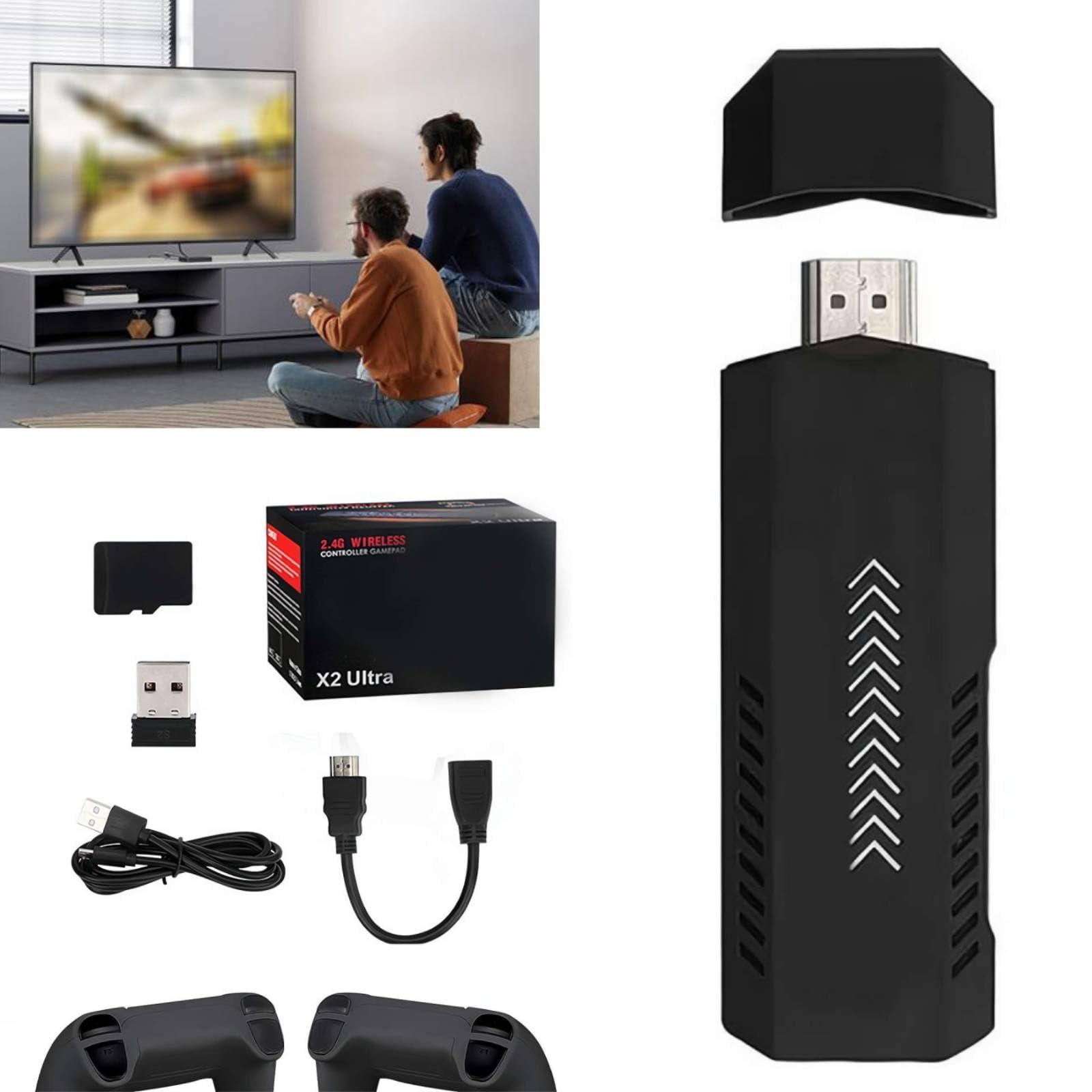 ToysCentral Basics X2 Ultra Game Stick 4k, Plug and Play Video Gaming Console with Games, 4K Output, Retro Game Stick 2.4G Wireless Controller, Plug and Play Video Games for TV (C)