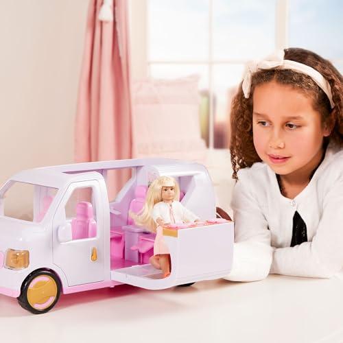 Lori Lori Dolls Sweet Escape Luxury SUV Vehicle for Mini Dolls Large Pink Car for 6-inch Dolls Music Booth & Wardrobe Sounds & Lights Doors & Window Open 3 Years +, (LO37115C1Z)