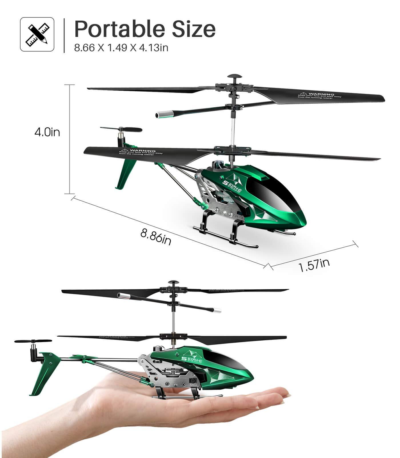 SYMA SYMA Remote Control Helicopter, S107H-E Aircraft with Altitude Hold, One Key take Off/Landing, 3.5 Channel, Gyro Stabilizer, High &Low Speed, LED Light Indoor to Fly for Kid Beginner(Green)