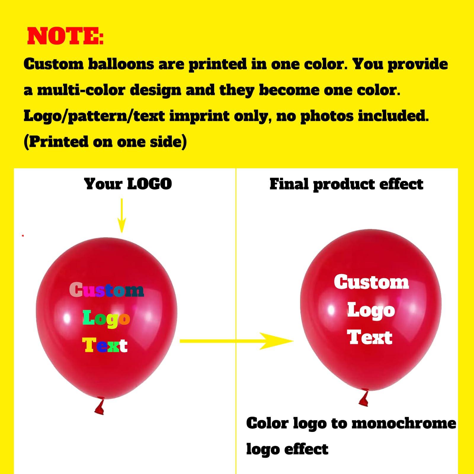 Varnmrop 1000pcs-Personalized Custom-Balloons Design-Your Own-Balloons - Balloons with Logo Picture Photo Text, Balloon for Birthday Party Wedding Graduation Business Decoration (Latex Balloons, 12in)