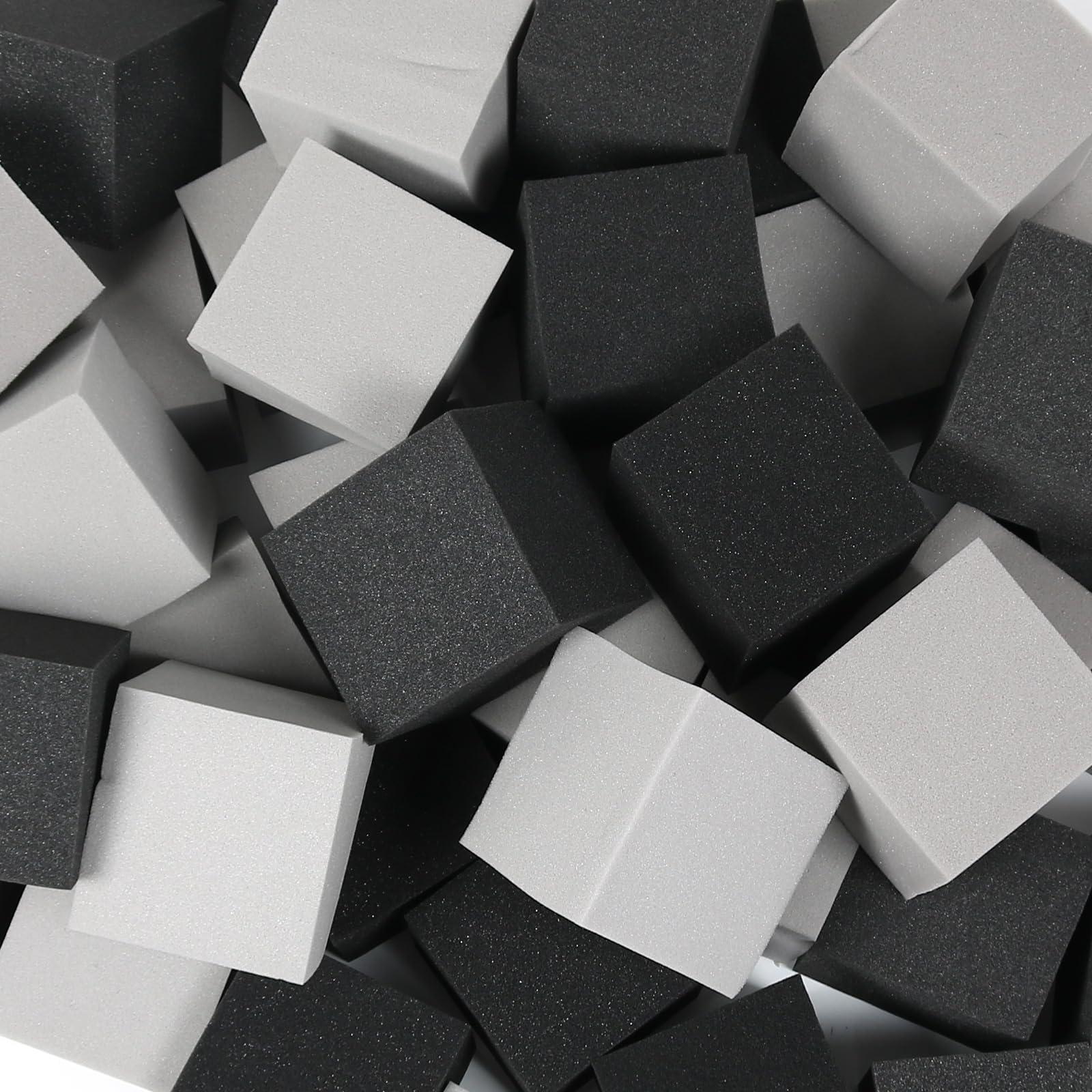 ZMCYER ZMCYER Foam Pit Cubes Blocks - 48PCS Sponge Form Cubes for Foam Ball Pits, Gymnastics, Freerunning and Parkour Courses, Skateboard Parks, BMX, Trampoline Arenas-Grey and Black(5" x 5" x 5")