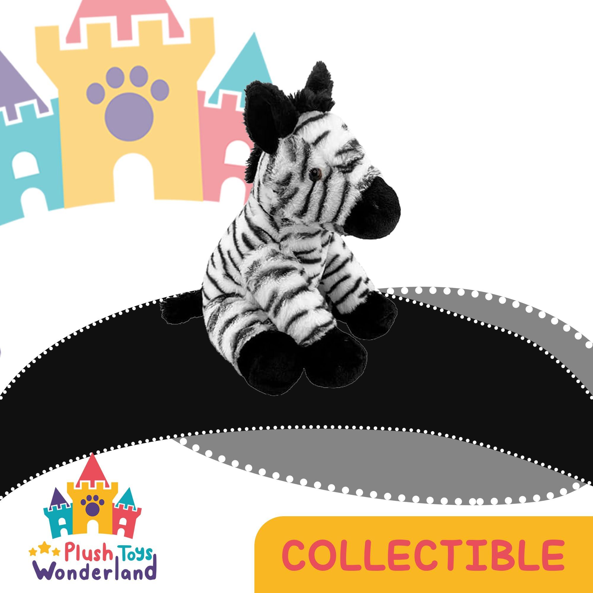PLUSH TOYS WONDERLAND Ziggy The Zebra Plush Toy - 16-Inch Soft Stuffed Animal - Perfect for Cuddling, Playtime, and Decor - Ideal Gift for Kids Aged 3 and Up