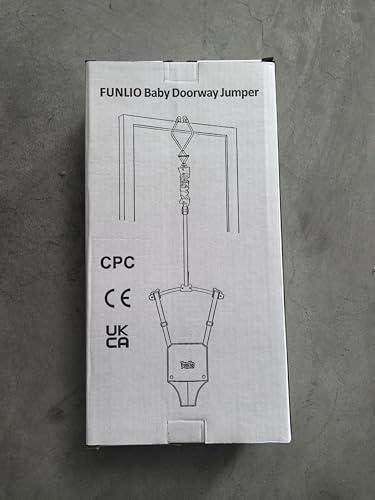 FUNLIO FUNLIO Baby Door Jumper for 6-24 Months (with Door Clamp), Baby Jumper Doorway with Strong Spring & Adjustable Strap, Portable Infant Door Bouncer, Bearing 40 Lbs, CPC & CE Certified - Black