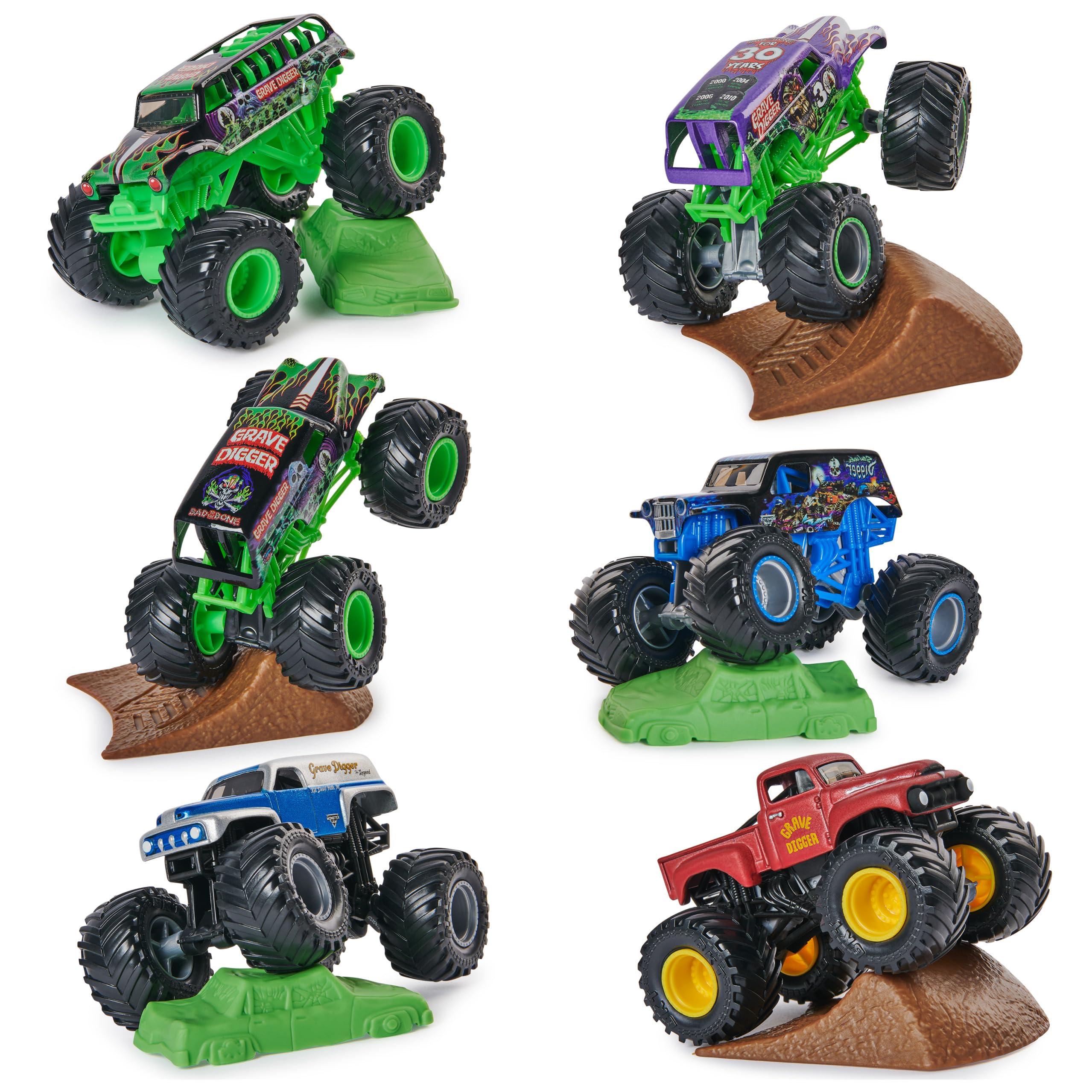 Monster Jam Monster Jam, Grave Digger 40th Anniversary 8-Pack Monster Trucks with Bonus Accessories, 1:64 Scale, Kids Toys for Boys and Girls 3 and up