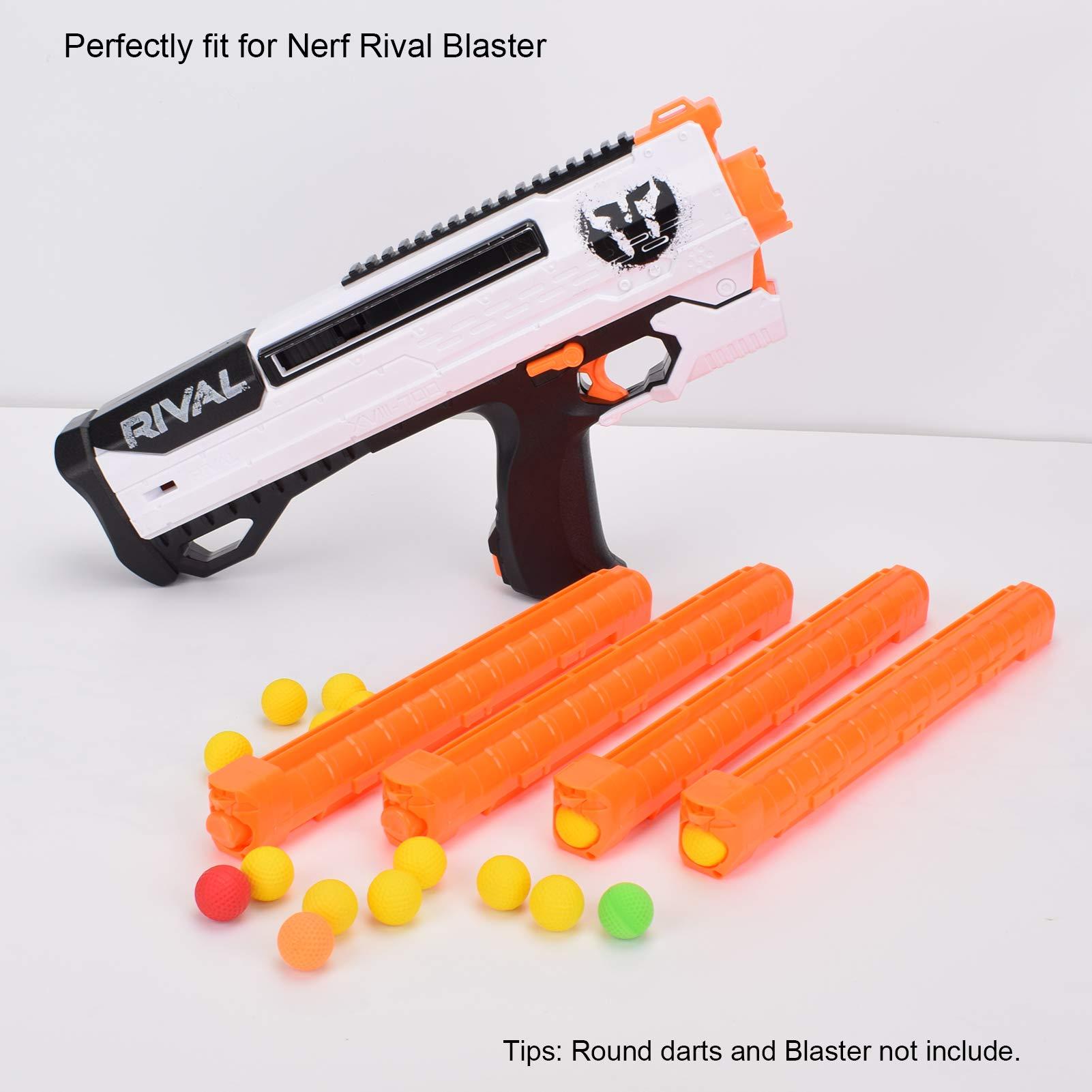 OIMIO OIMIO 12-Round Magazine, 4 Pack Round Magazines Bullet Clips for Nerf Rival (Orange)