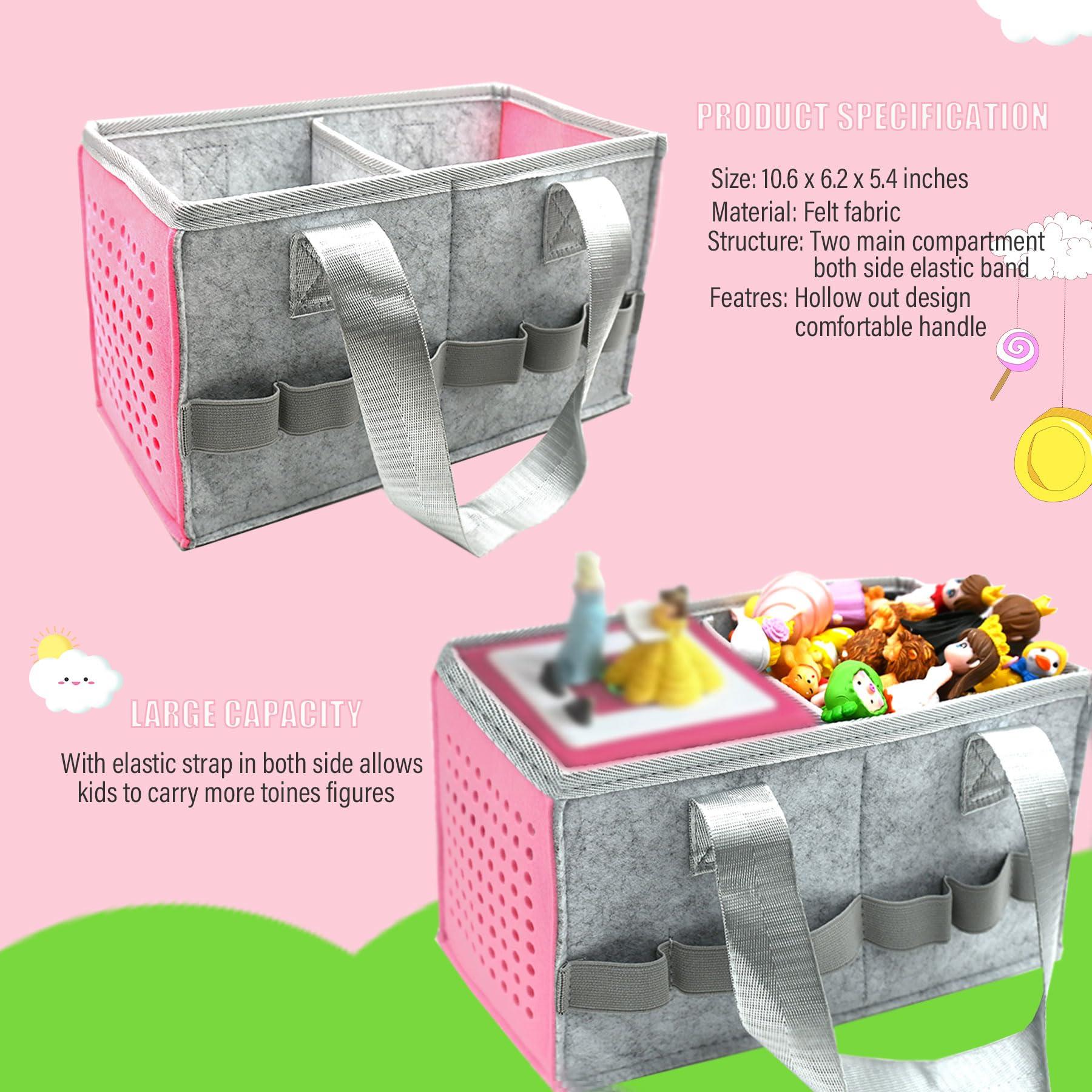 AZTOPA AZTOPA Travel Carrying Case Compatible with Toniebox Audio Player Starter Set,Educational Musical Toy Storage Bag Folding Hand Bag for Tonies Figurines (Pink)