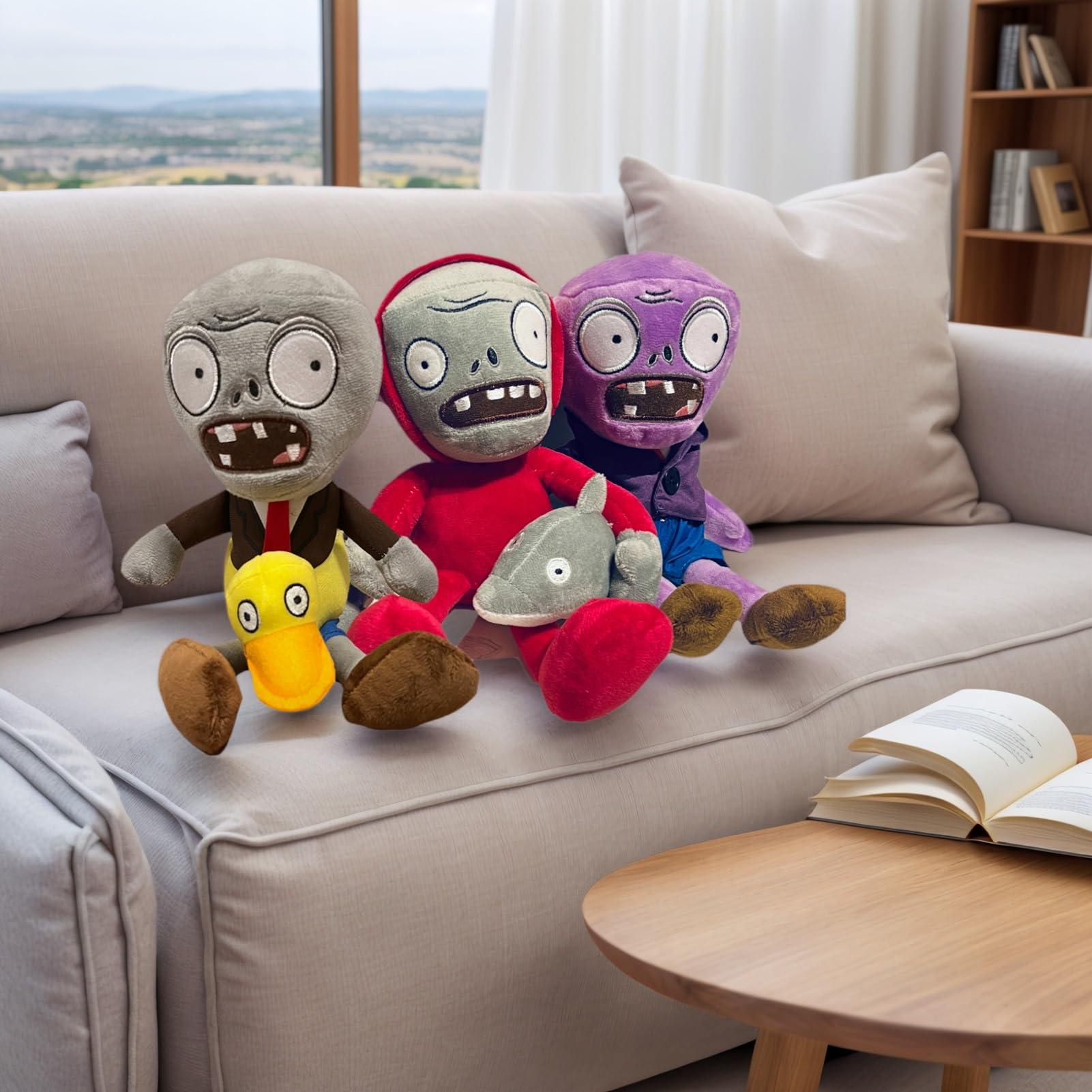 Dyharnsty Dyharnsty 3Pcs Plants vs Zombies Plush Toys Zombie Sets,Brown Zombies Soft Figure Doll Plants vs Zombies Toys PVZ Plush for Birthday,Party,Halloween & Christmas