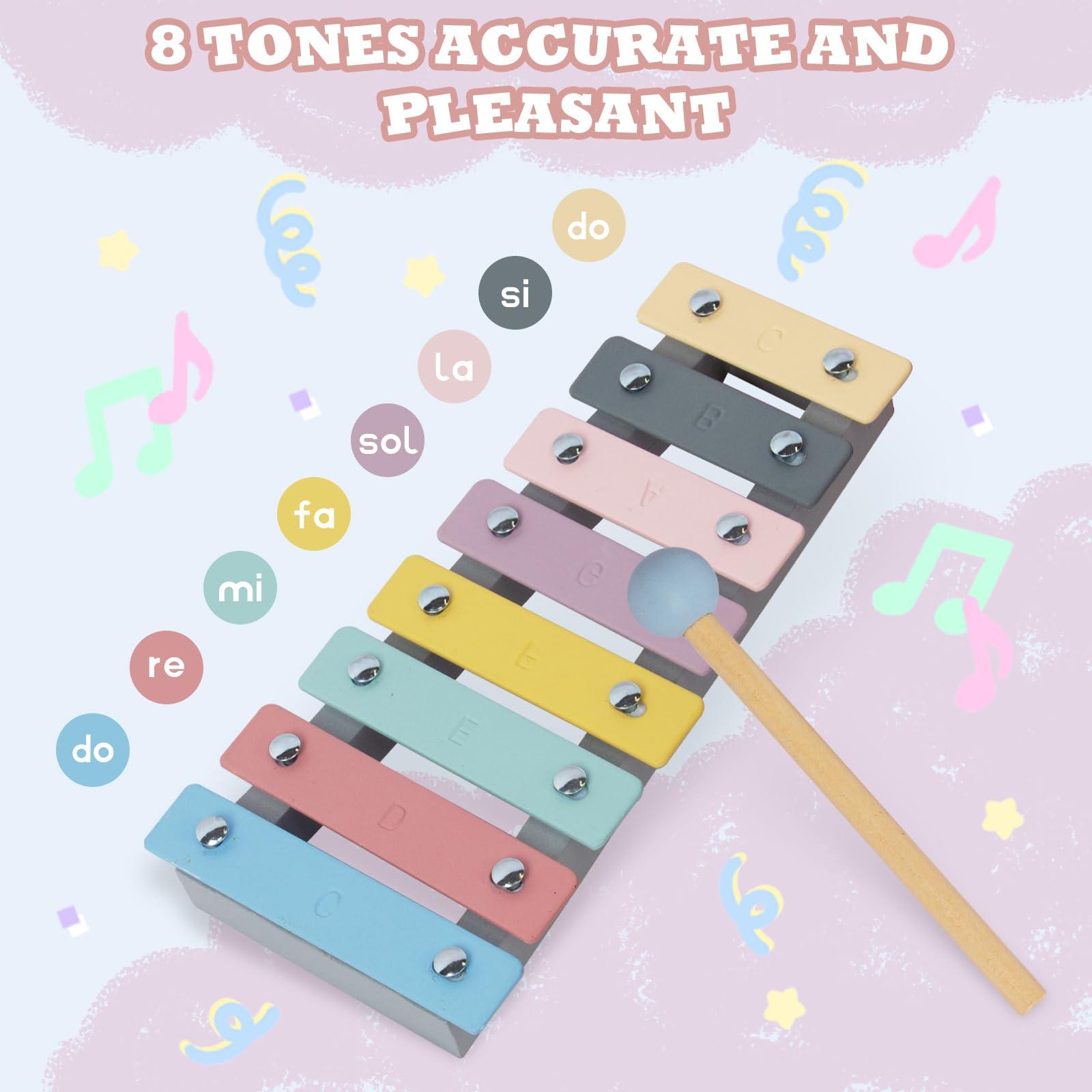 WoodenEdu Kids Xylophone Musical Toy with Child Safe Mallets - Educational Instrument for Toddlers