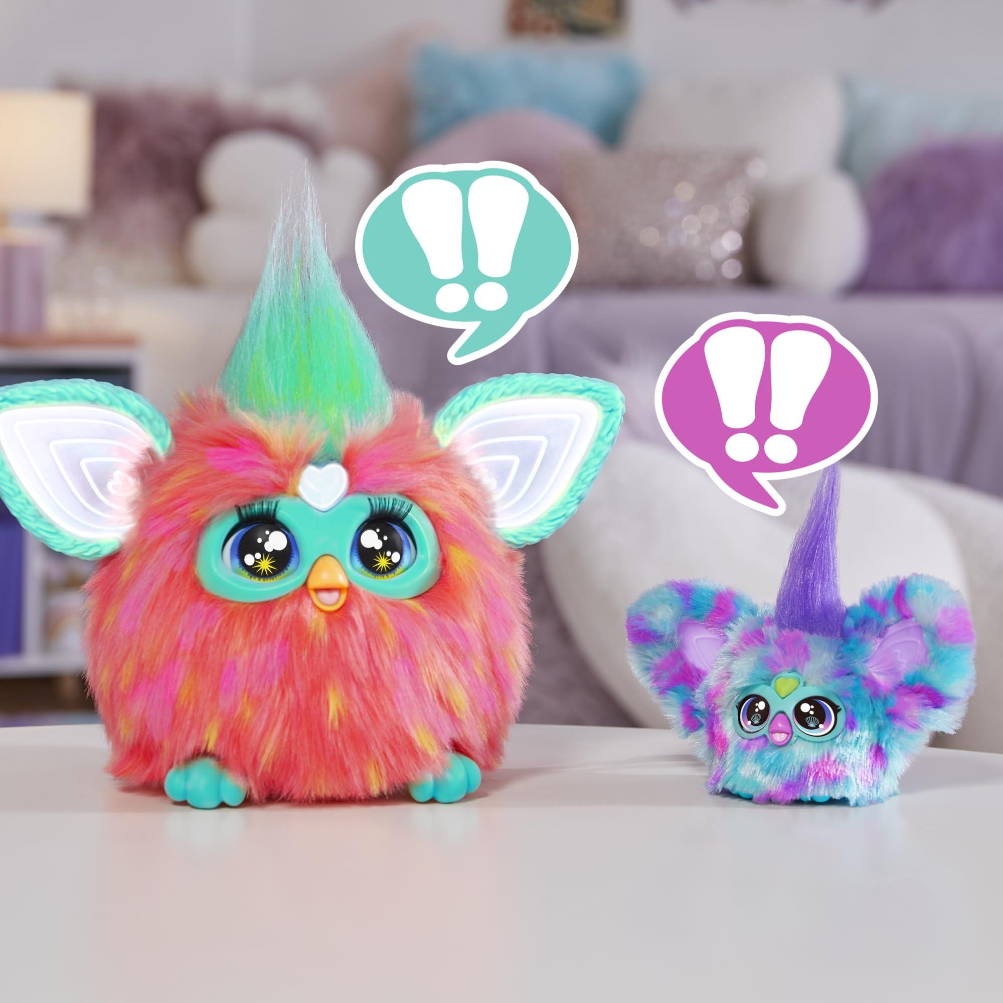 Furby Furby Furblets Mer-May Mini Friend, 45+ Sounds, Ocean Music, Speaks Only Furbish, Electronic Plush Toys for Girls & Boys, Interactive Pets, Multicolor, 6+