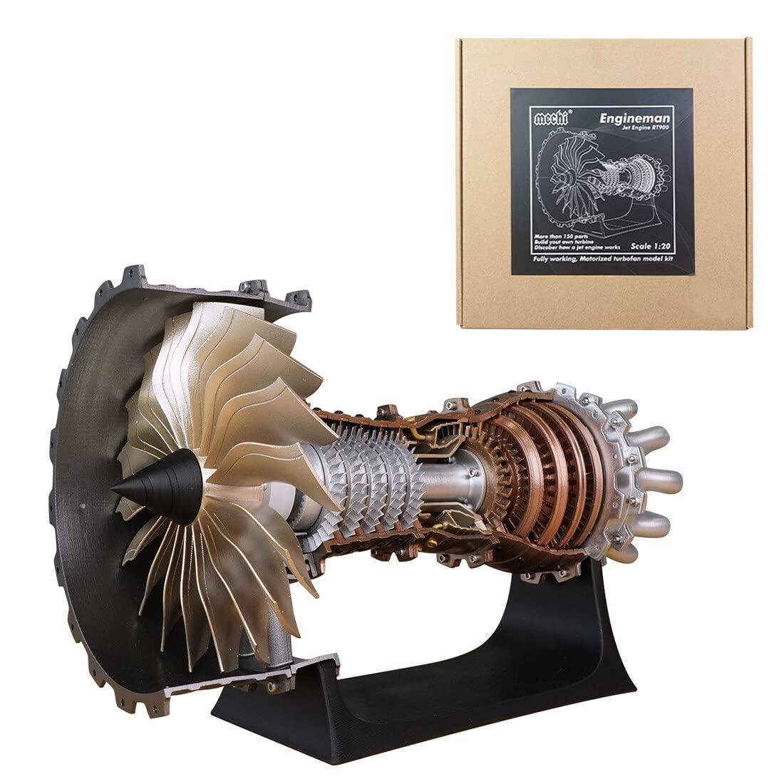 PANW PANW 1/20 Aircraft Trent 900 Turbofan Engine Model DIY Assembly Kits, Simulation Fighter Electric Engine Assembly Model, Build Your Own Turbofan Engine That Works (150+ PCS)
