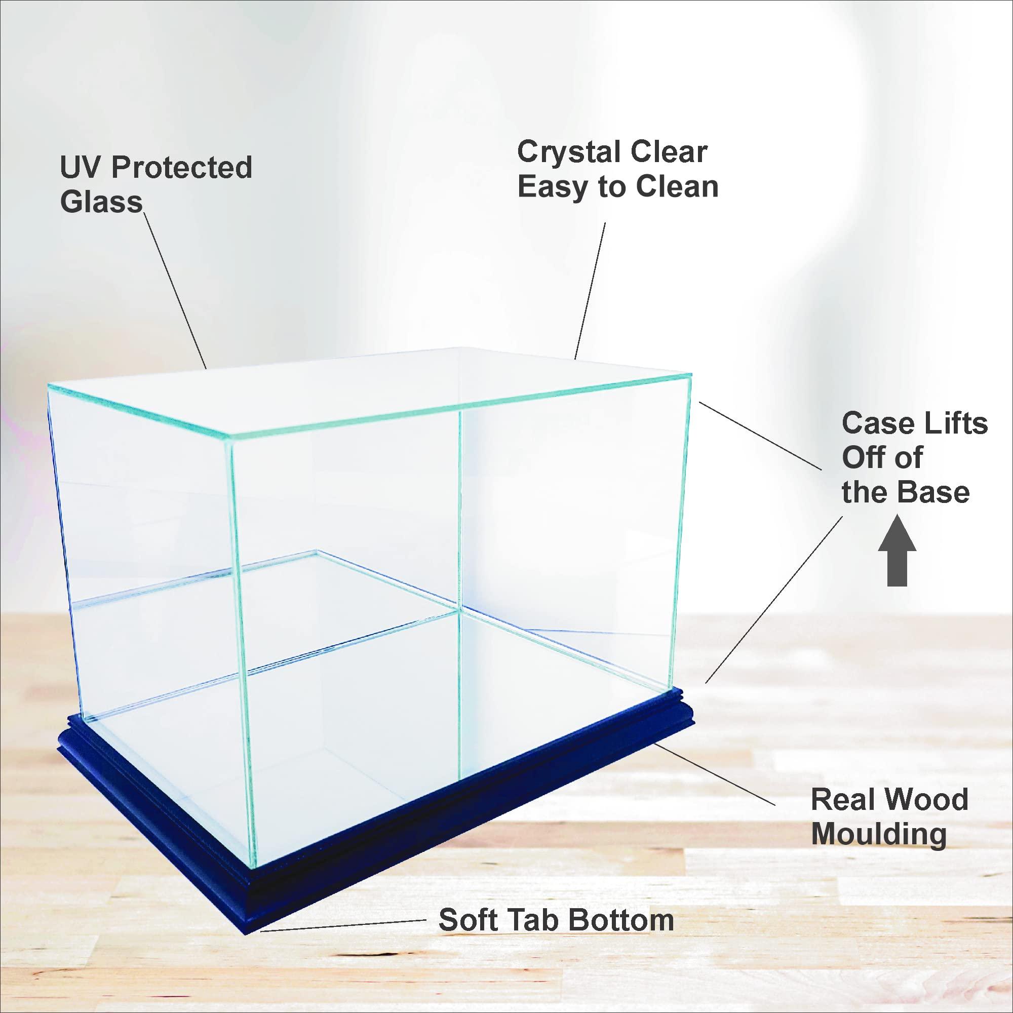 Perfect Cases Triple Mini Helmet Display Case with Engraving and Conservation Glass (99% UV)