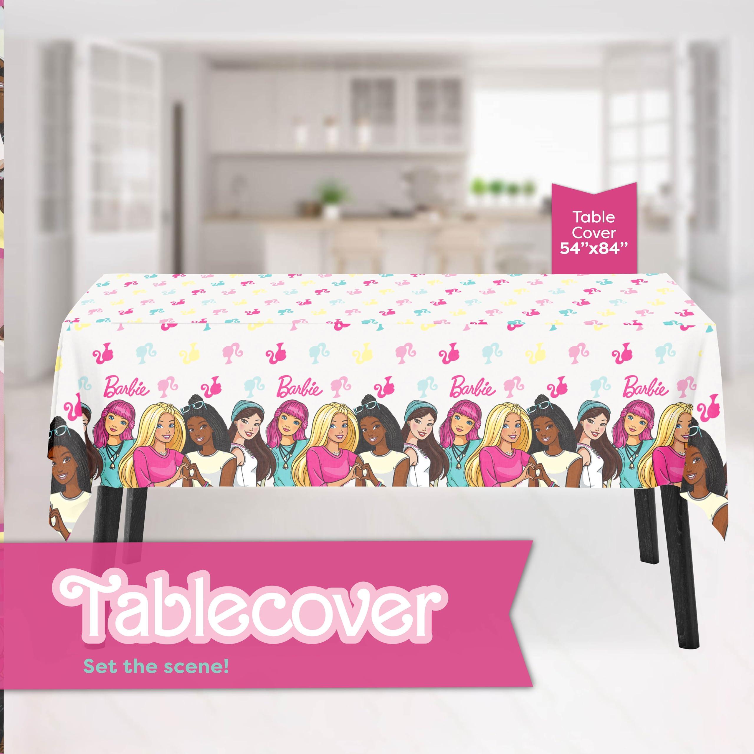 Unique Unique Barbie Party Decorations | Serves 16 Guests | Officially Licensed | Barbie Birthday Decorations | Barbie Birthday Party Supplies | Barbie Tablecover, Plates, Napkins, Button