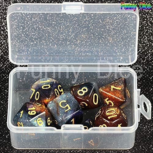 KAKDA-STORE KAKDA,Delicate Novelty Creative Universe Galaxy Dice7Pcs + Dice Box DND RPG Games Hobbies Presell Top Grade Gift - (Color: Cats Eye Nebula)