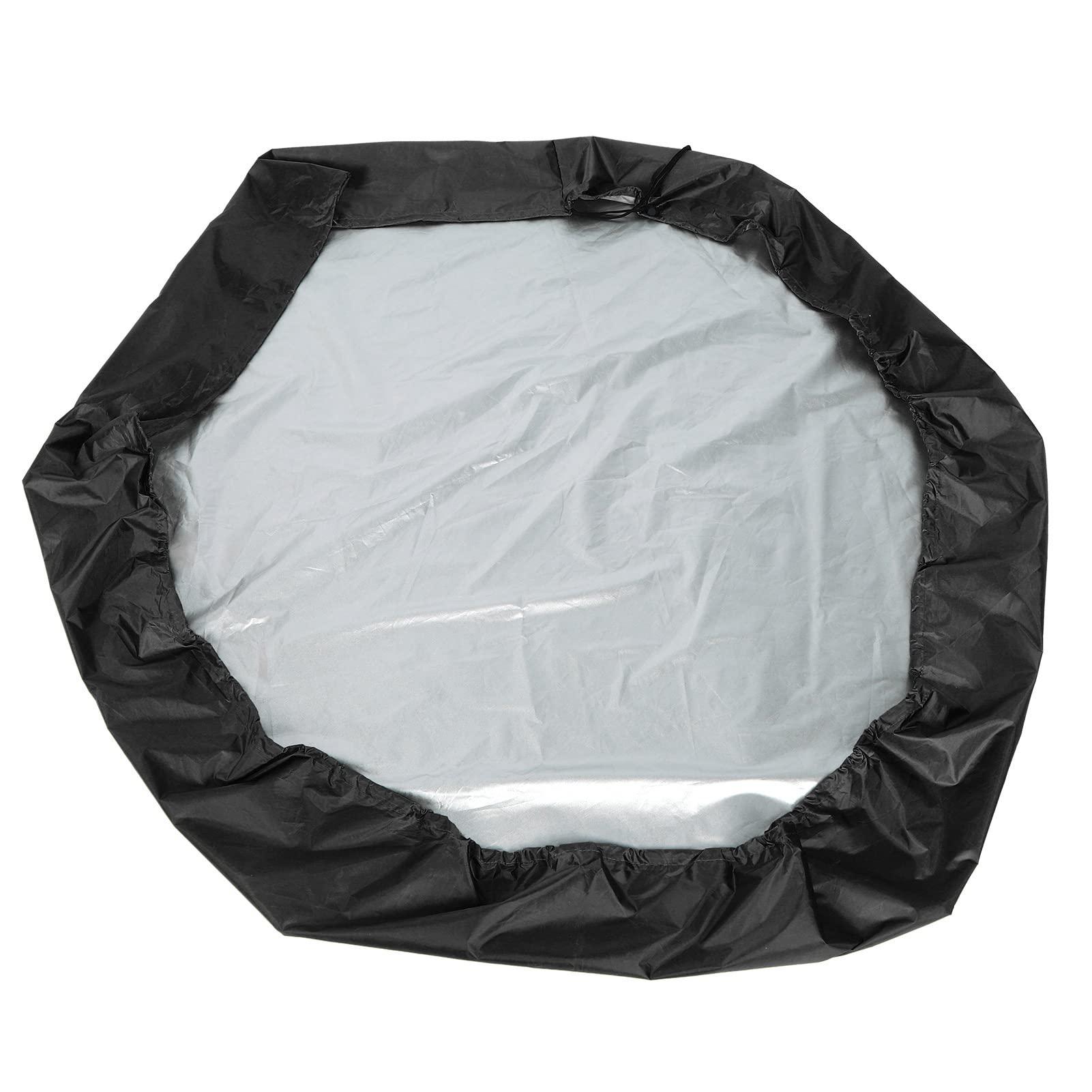 PAOORTS PAOORTS Sandbox Cover, Hexago n Sandpit Sand Toys Cover, Protective Cover for Sandpit Canopy Sand Toys, Waterproof Pool Cover with Drawstring for Outdoor(Black)