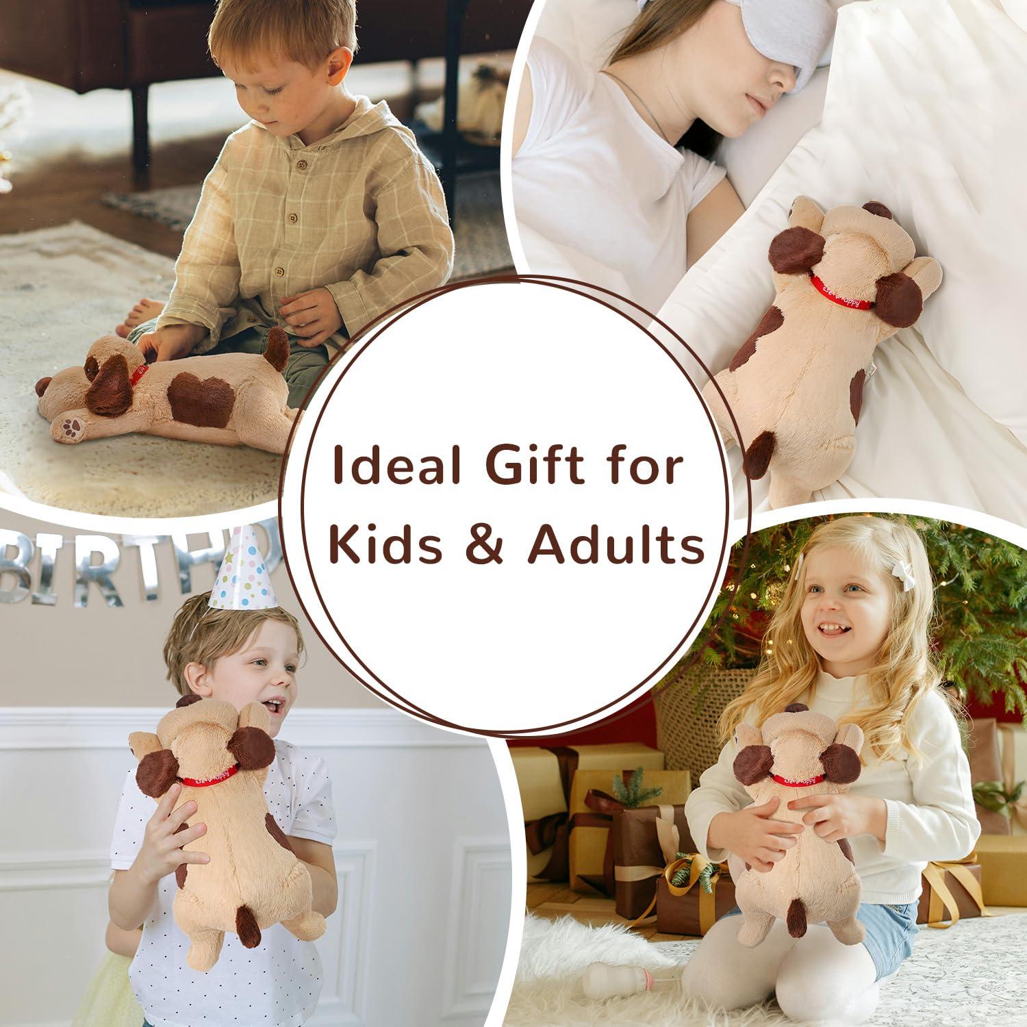 ZPIUU ZPIUU Brown Dog Weighted Stuffed Animals, 30 Inch 5.5 lbs Weighted Plush Animals, Soft Big Puppy Plush Pillow Toy, Gifts for Kids, Boys and Girls Adults (30\" 5.5lbs)