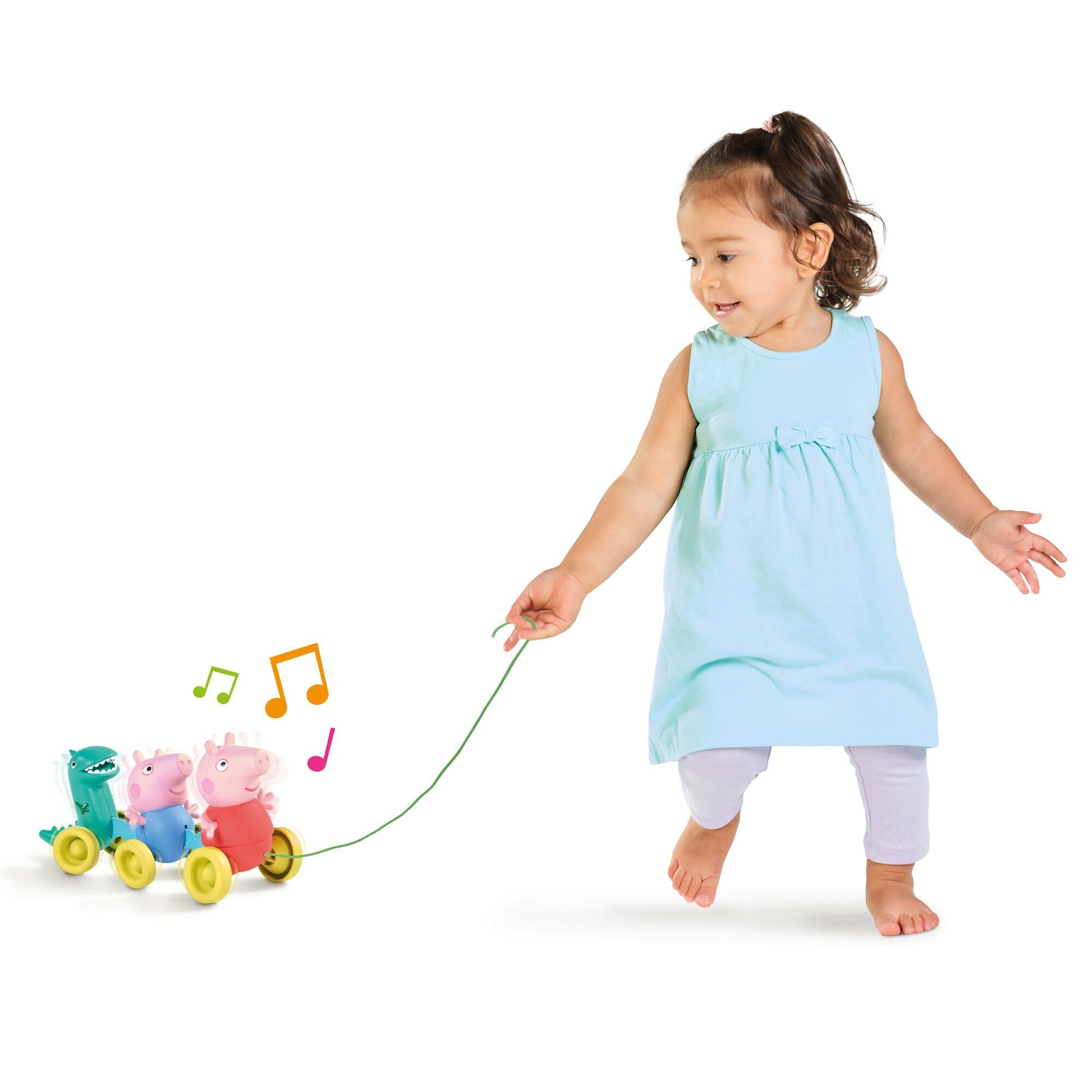 TOMY TOMY Toomies Peppa Pig Pull Along Toy - Peppa Pig Toys with Music and Wheels - Baby and Toddler Push Toys with Wibble Wobble Action - Walking Toys Ages 18 Months and Up
