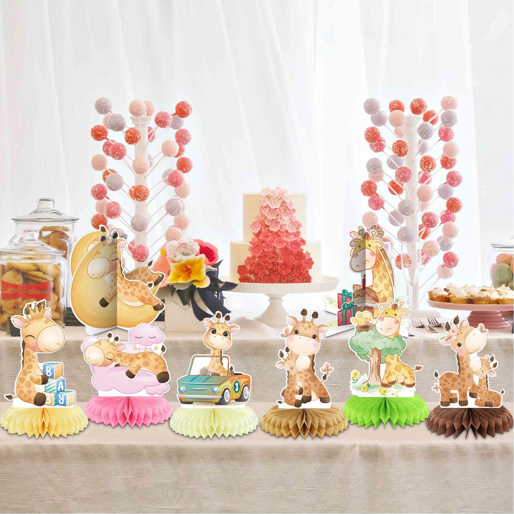 Ylimaf 8 Pack Giraffe Honeycomb Centerpieces Jungle Animal Table Centerpieces Giraffe Party Decorations Giraffe Birthday Party Supplies for Giraffe Baby Shower Decorations