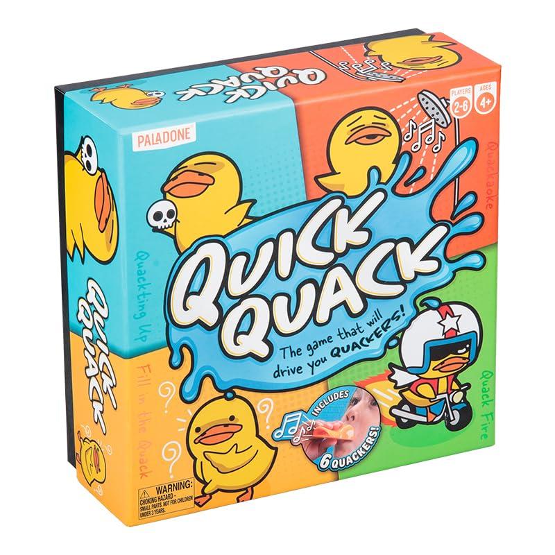 Paladone Paladone Quick Quack, A Funny Duck Themed Board Game for 2-6 Players - Involves Trivia, Karaoke, Acting, and Fun Challenges
