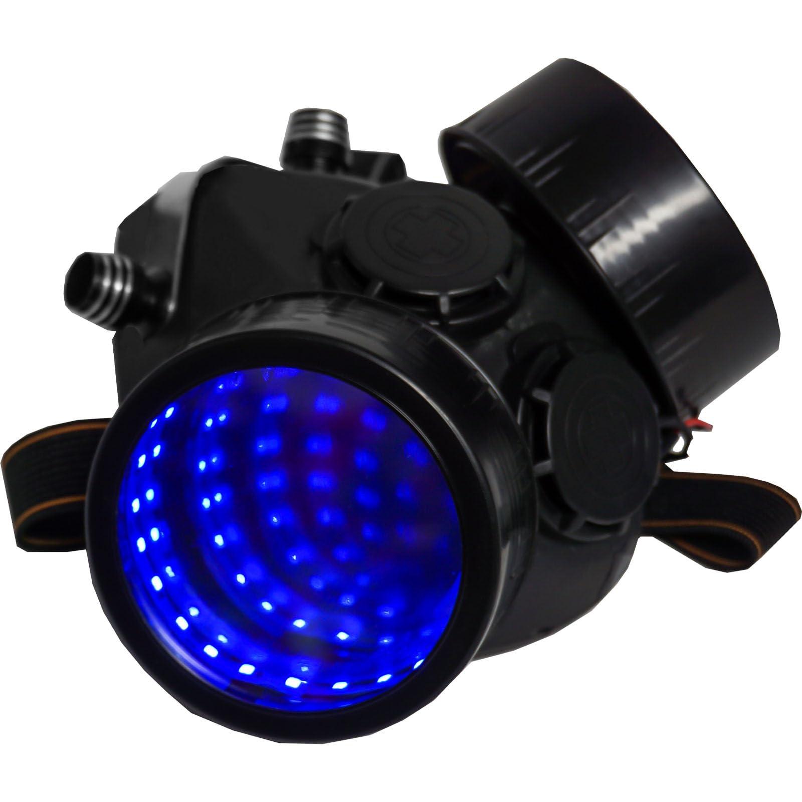 foymi foymi Cyberpunk Mask, Half Face Mask with Infinity Mirror Light, Techwear Mask, Halloween Cosplay Costume Mask (Style-A)