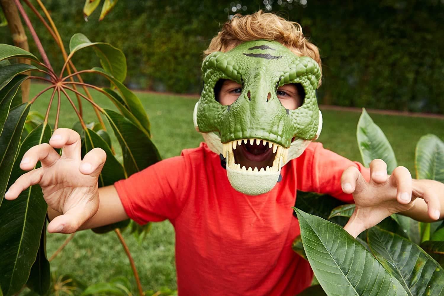 Mattel Jurassic World Movie-inspired Dinosaur Mask with Opening Jaw, Realistic Texture and Color, Eye and Nose Openings and Secure Strap; Ages 4 and Up